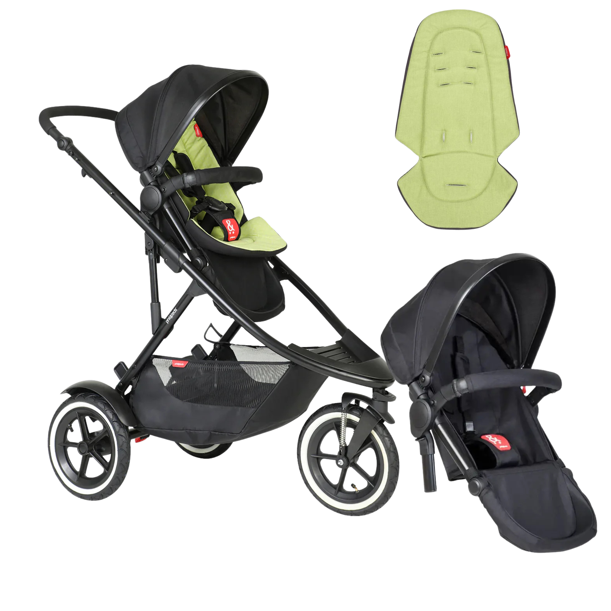 Phil&Teds sport verso sporty& modular inline® DOUBLE Stroller (Free Liner Worth 78.95) 