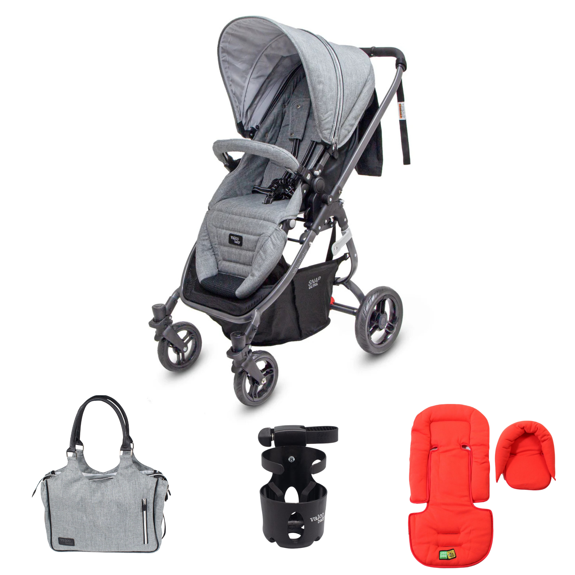 Valco baby Snap Ultra-Tailor Made Stroller -Grey Marle ($179 Exclusive Gift Pack) 