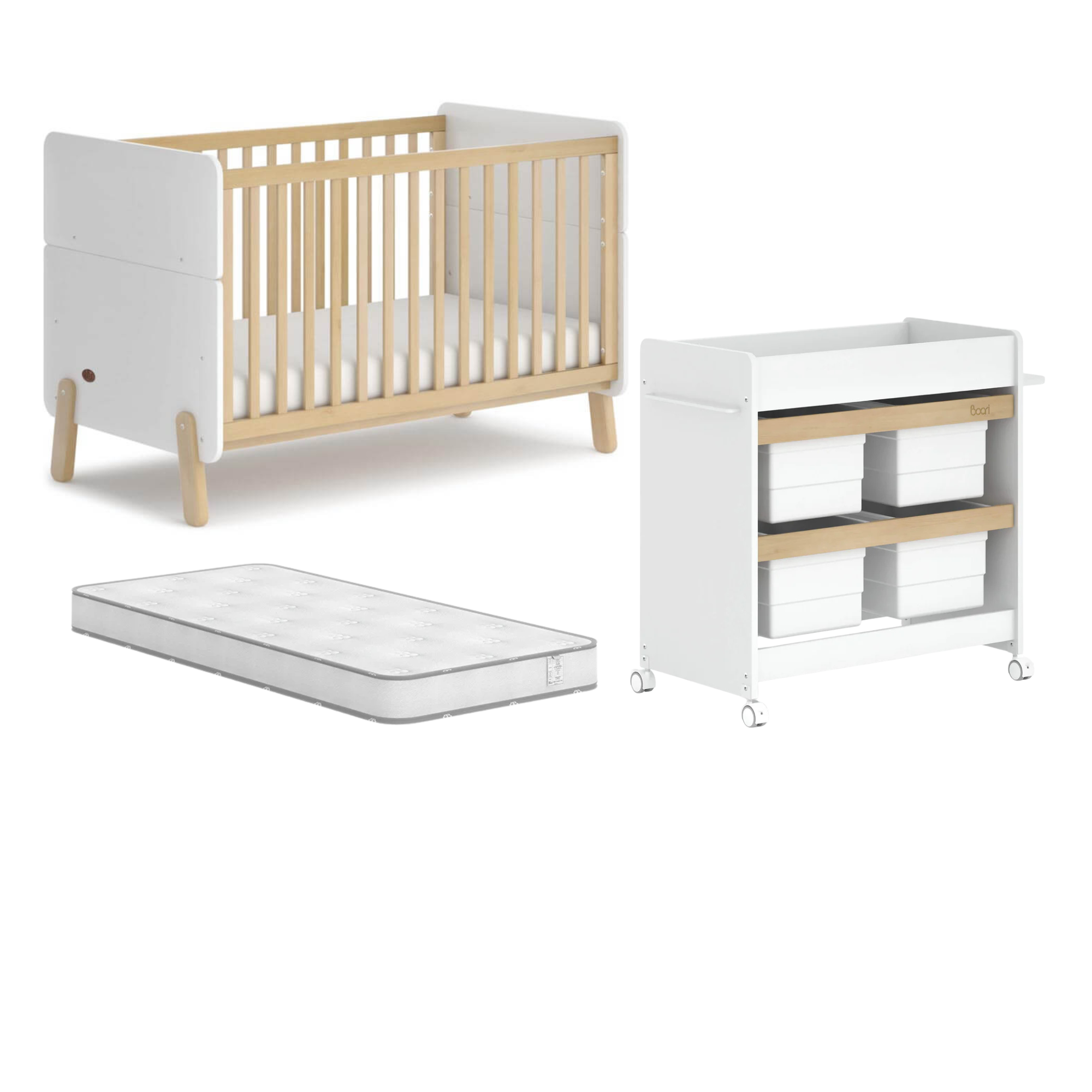 Boori Natty Cot Bed 3 PC Complete Nursery Package - Tiny Tots Baby Store 