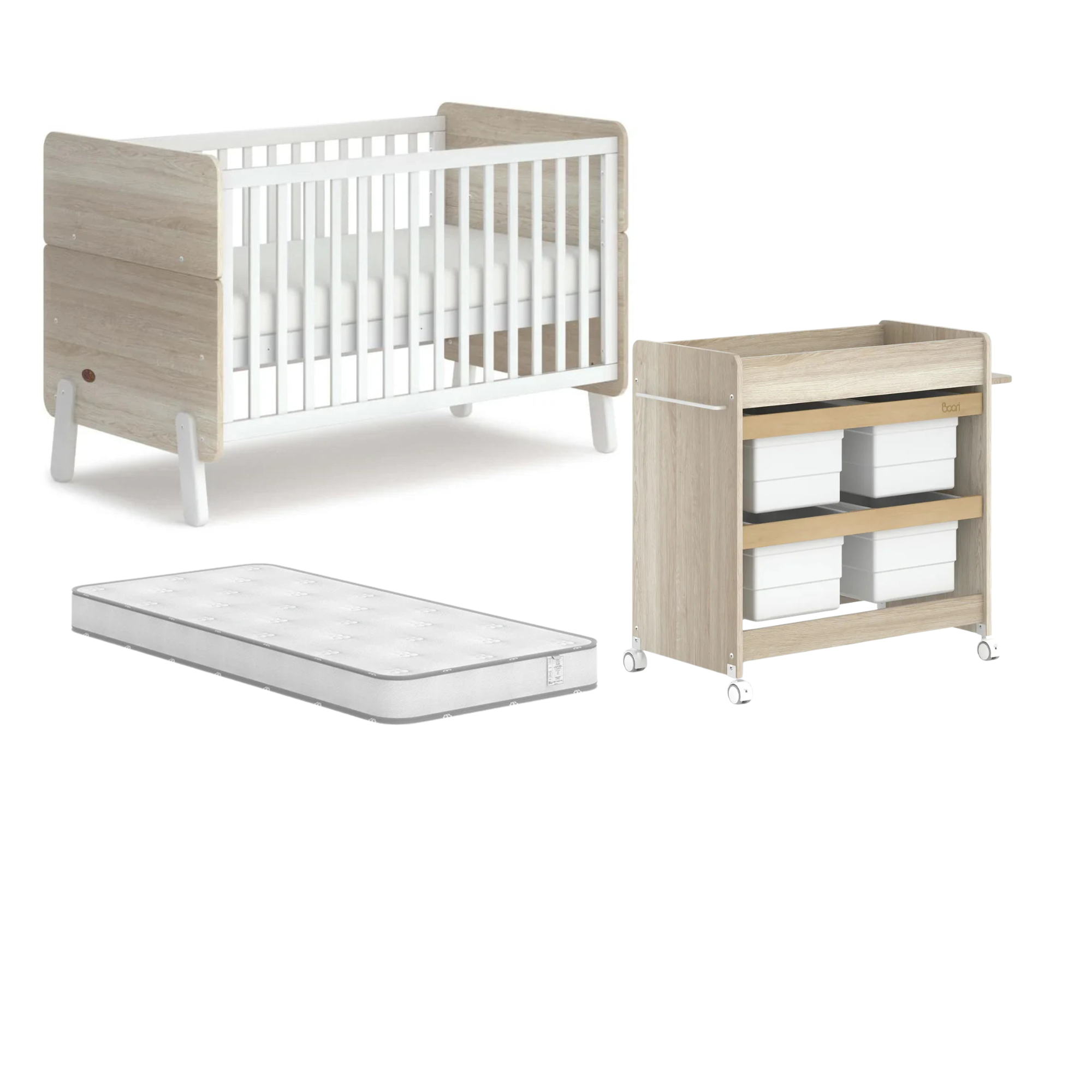 Boori Natty Cot Bed 3 PC Complete Nursery Package - Tiny Tots Baby Store 