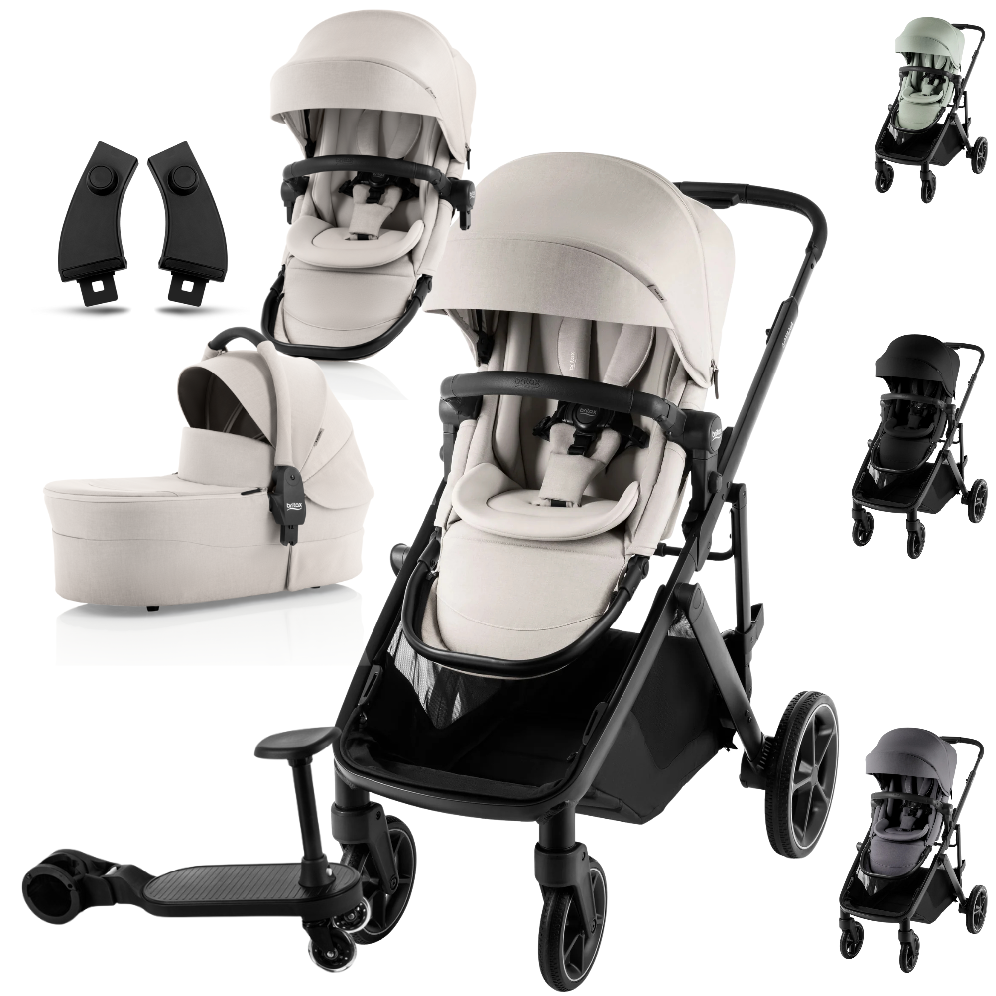 Britax Aptana Stadiam Stroller With Second Seat FREE Bassinet Adapters worth 49.95 