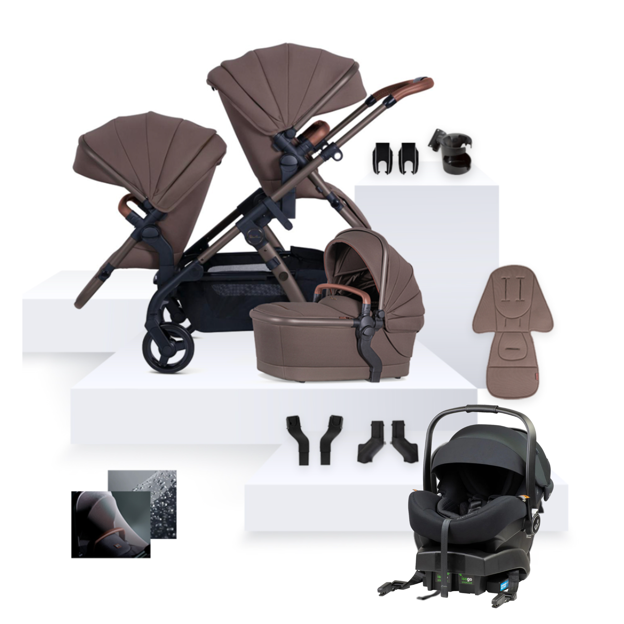 Silver Cross Wave 3 CARAMEL with Maxi Cosi |FREE High Chair RRP $399