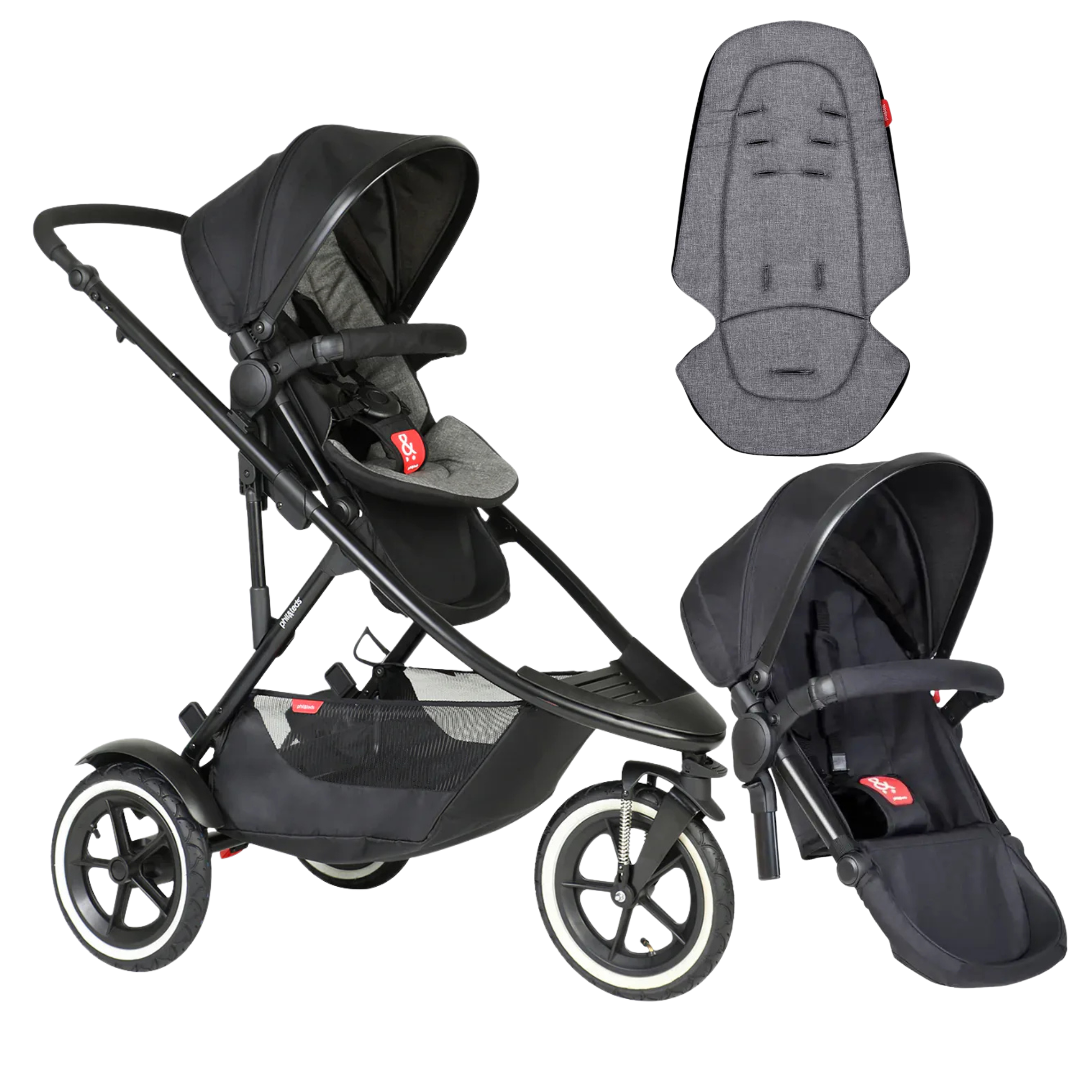 Phil&Teds sport verso sporty& modular inline® DOUBLE Stroller (Free Liner Worth 78.95) 