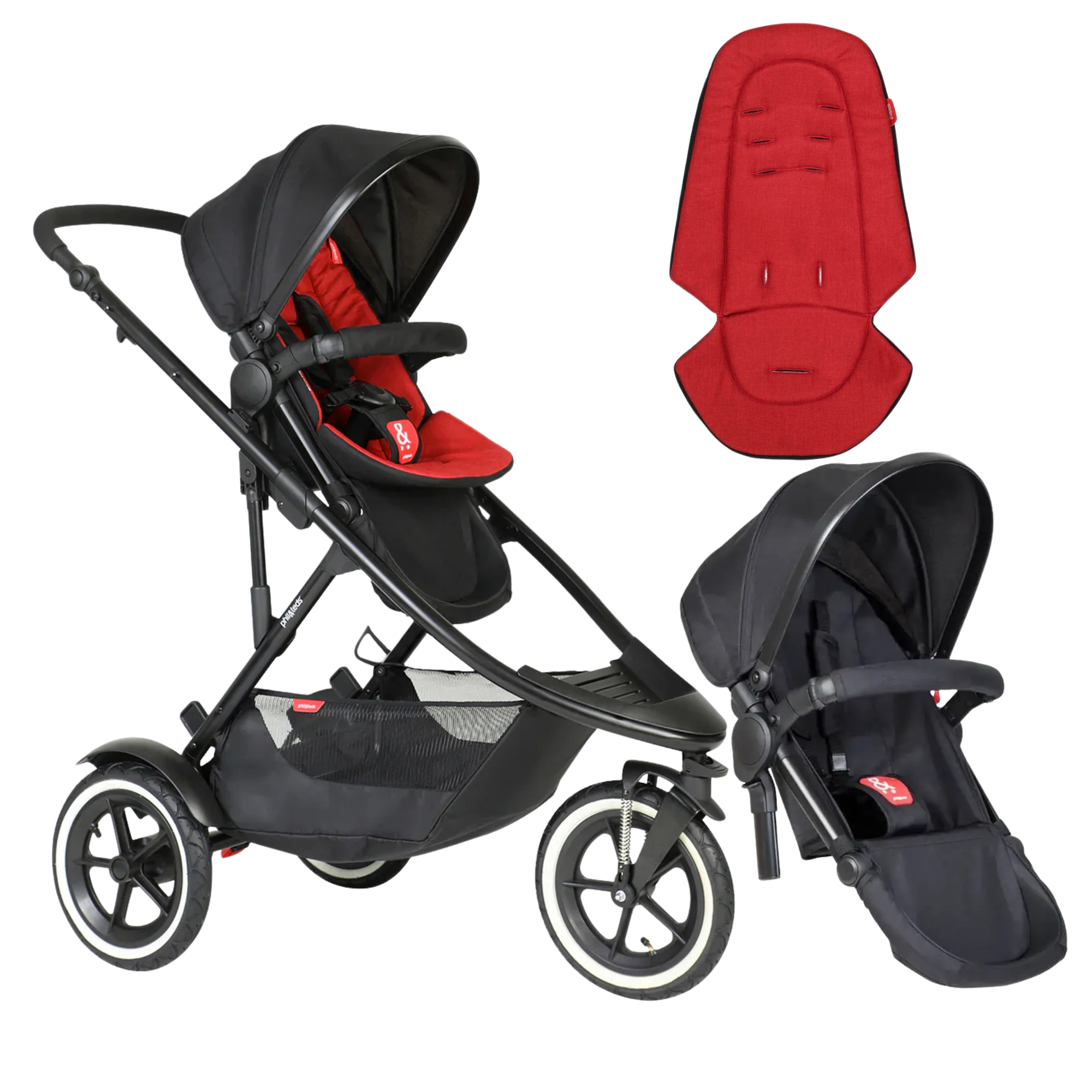 Phil&Teds sport verso sporty& modular inline® DOUBLE Stroller (Free Liner Worth 78.95) 