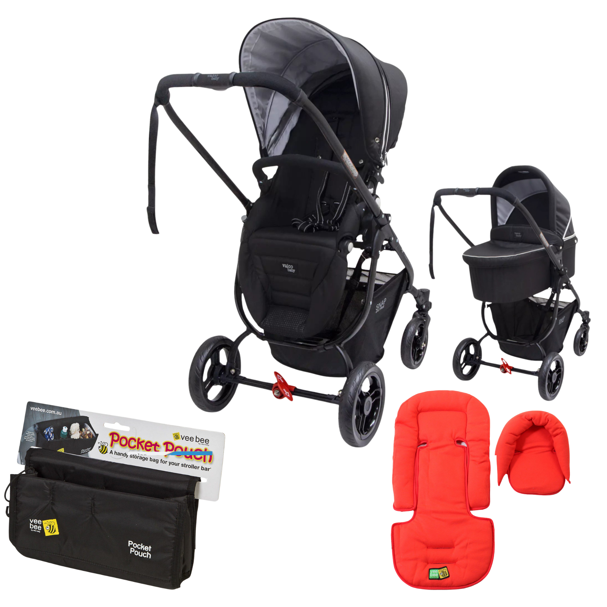 Valco baby SNAP Ultra P +Bassinet-Midnight Black