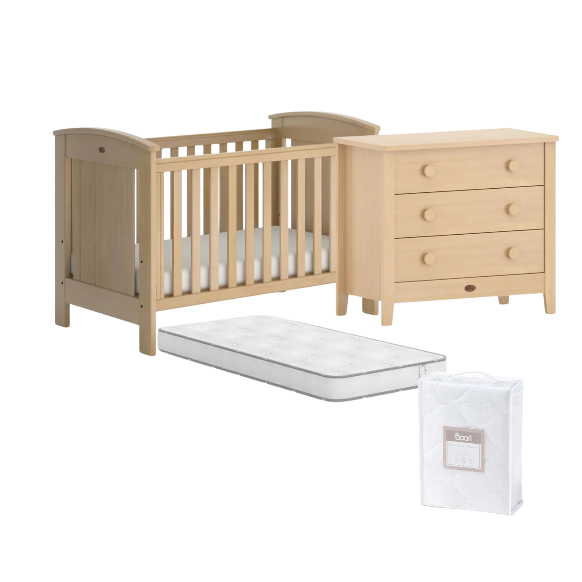 Boori Casa Baby Cot 3 PC Nursery | FREE Mattress Protector Worth $ 49.95 