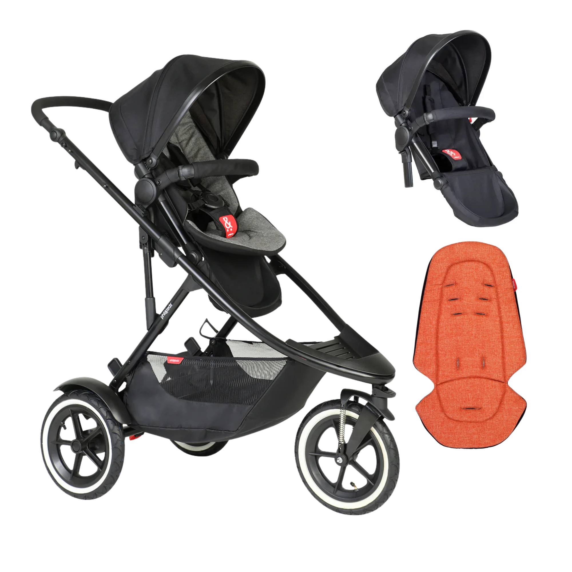 Phil&Teds sport verso sporty& modular inline® DOUBLE Stroller (Free Liner Worth 78.95) 