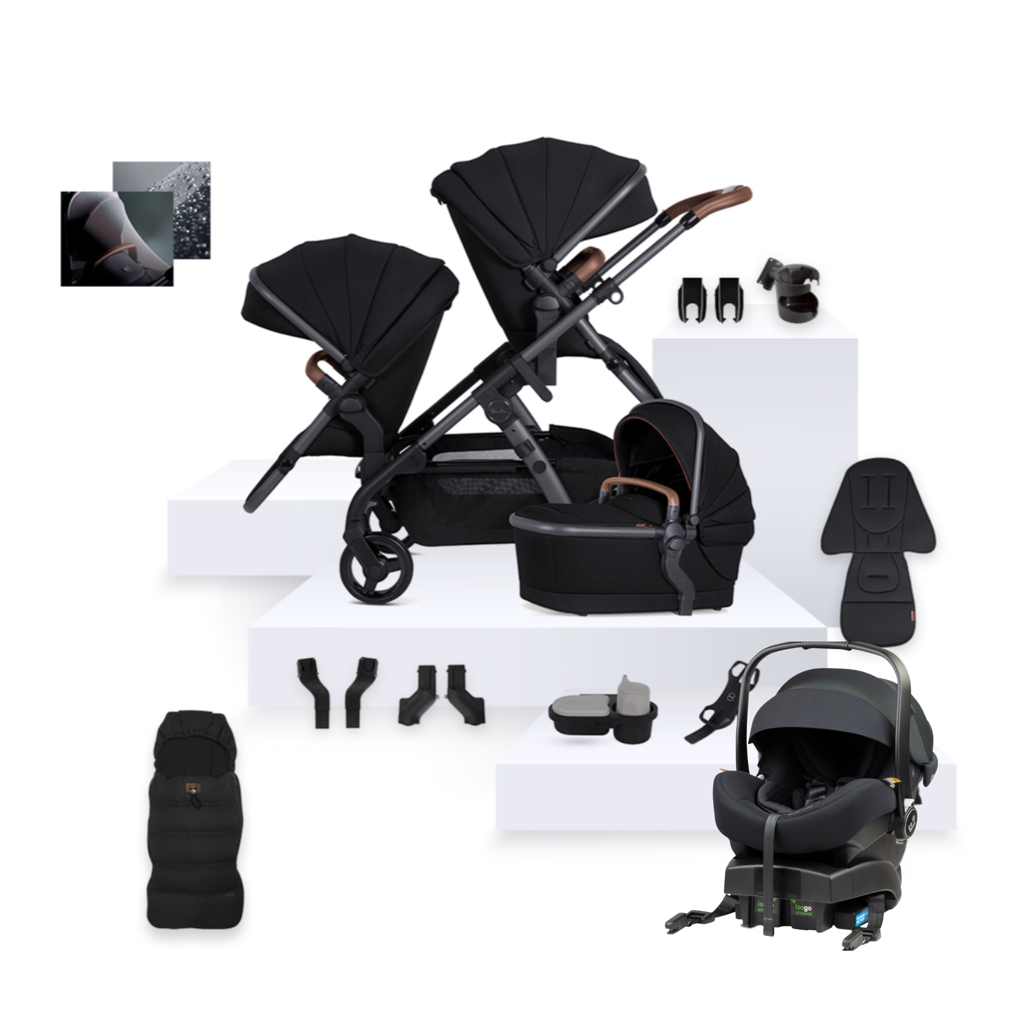 Silver Cross Wave 3 Licorice BUNDLE + Maxi Cosi Car Capsule 