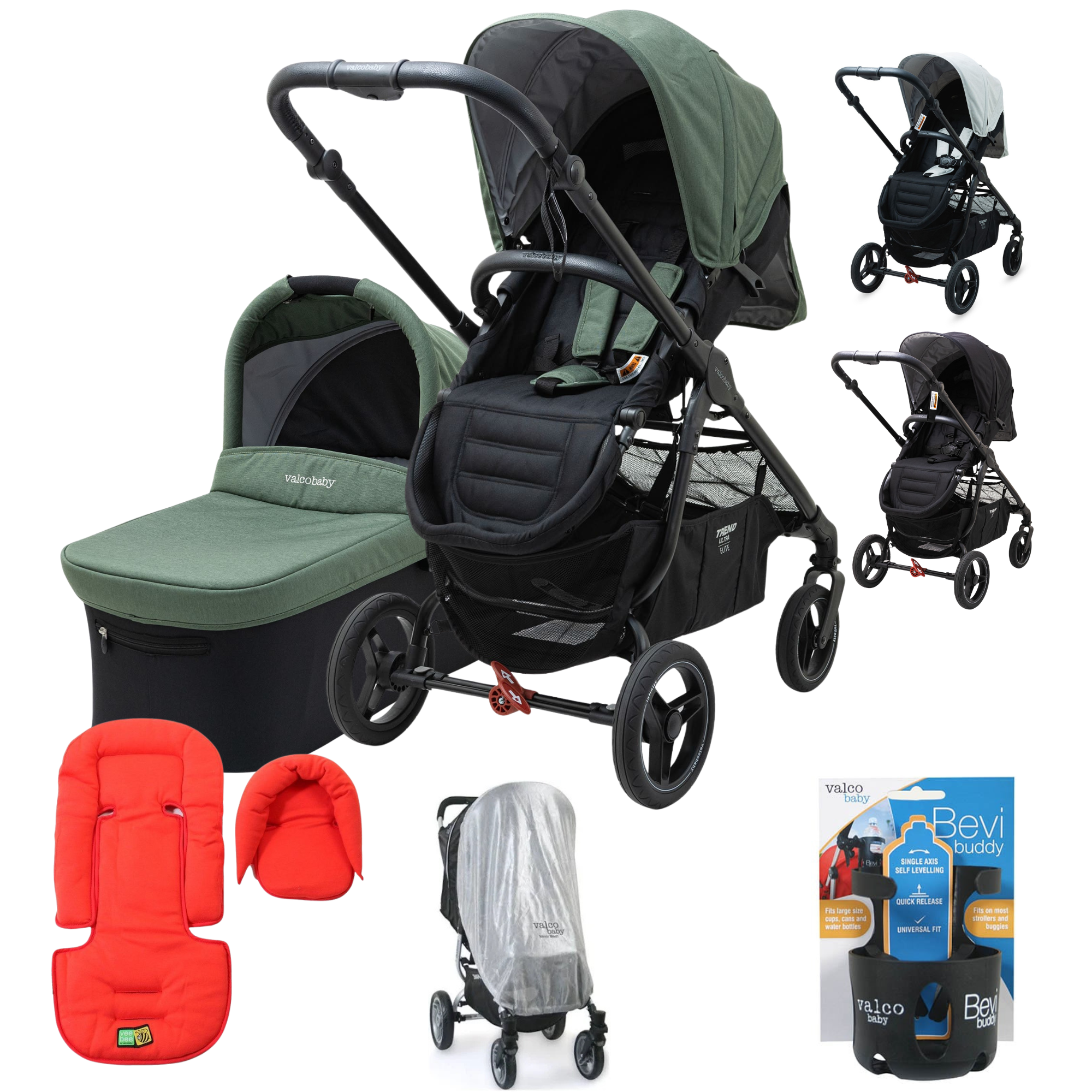 Valco Baby Trend Ultra Elite Stroller + Bassinet  Package ( Free Gifts Worth $95) 
