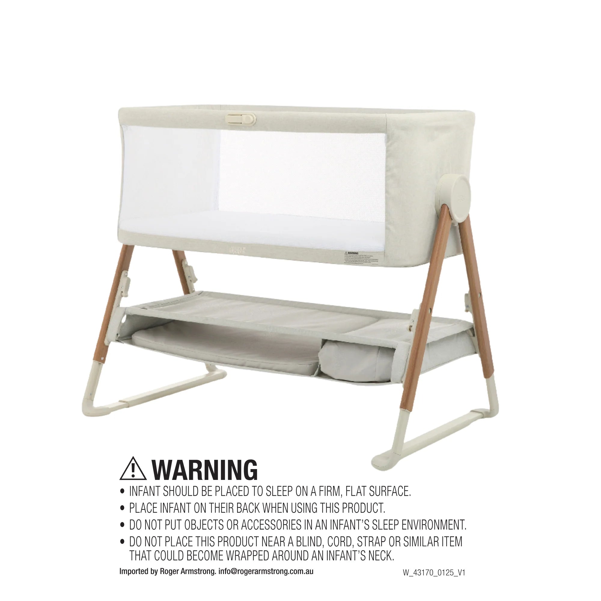 Lua Bedside Crib V2 - Beige  | ETA Early April 