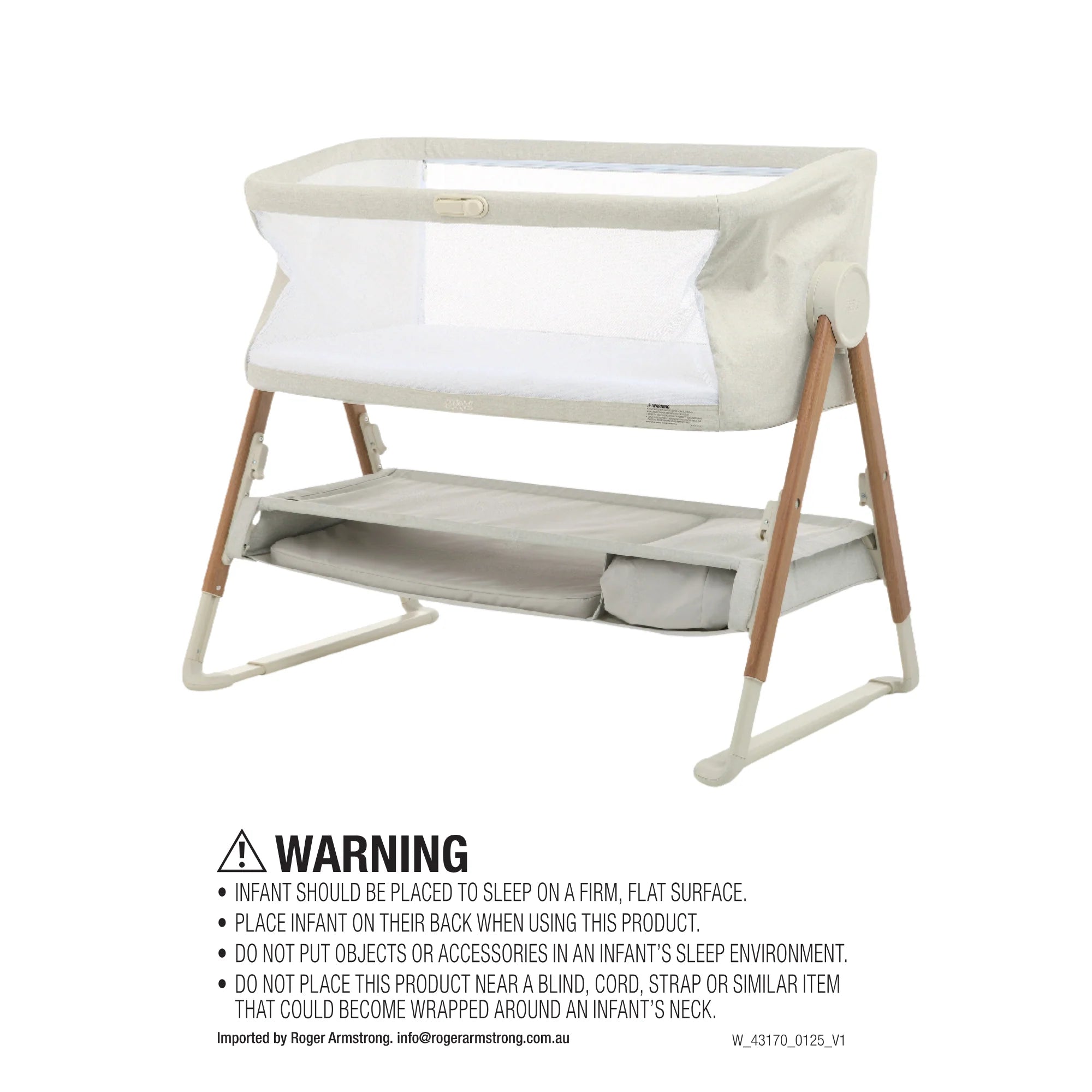 Lua Bedside Crib V2 - Beige  | ETA Early April 