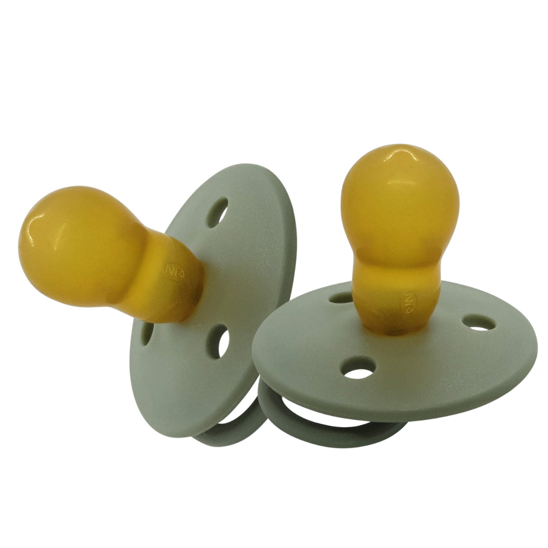 Mininor Pacifier/Dummy Latex 0m+ 2 pack Willow Green - Tiny Tots Baby Store 