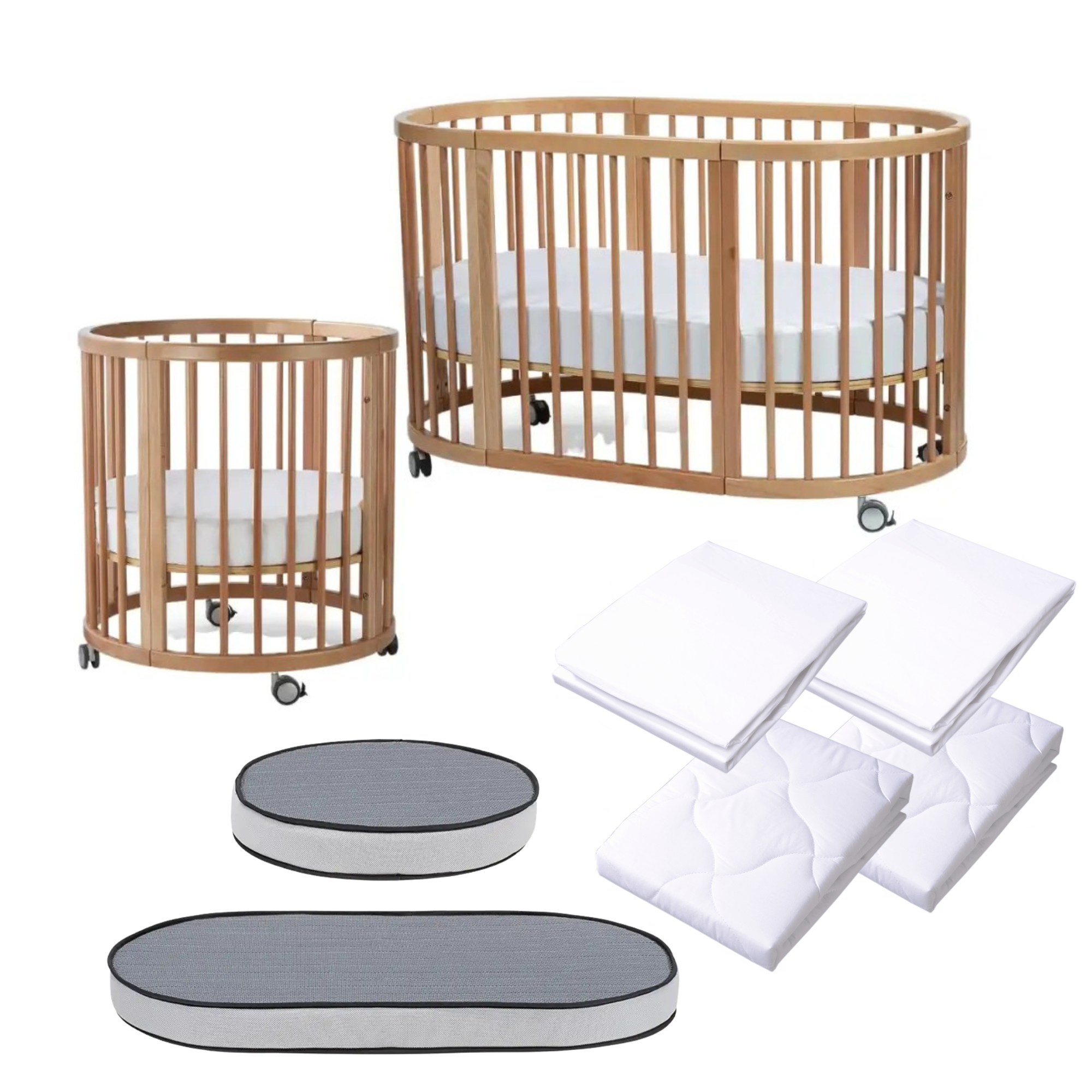 Lolli Sprout 4in1  Cot and mattress Set- NATURAL | Essential Starter Cot Package 
