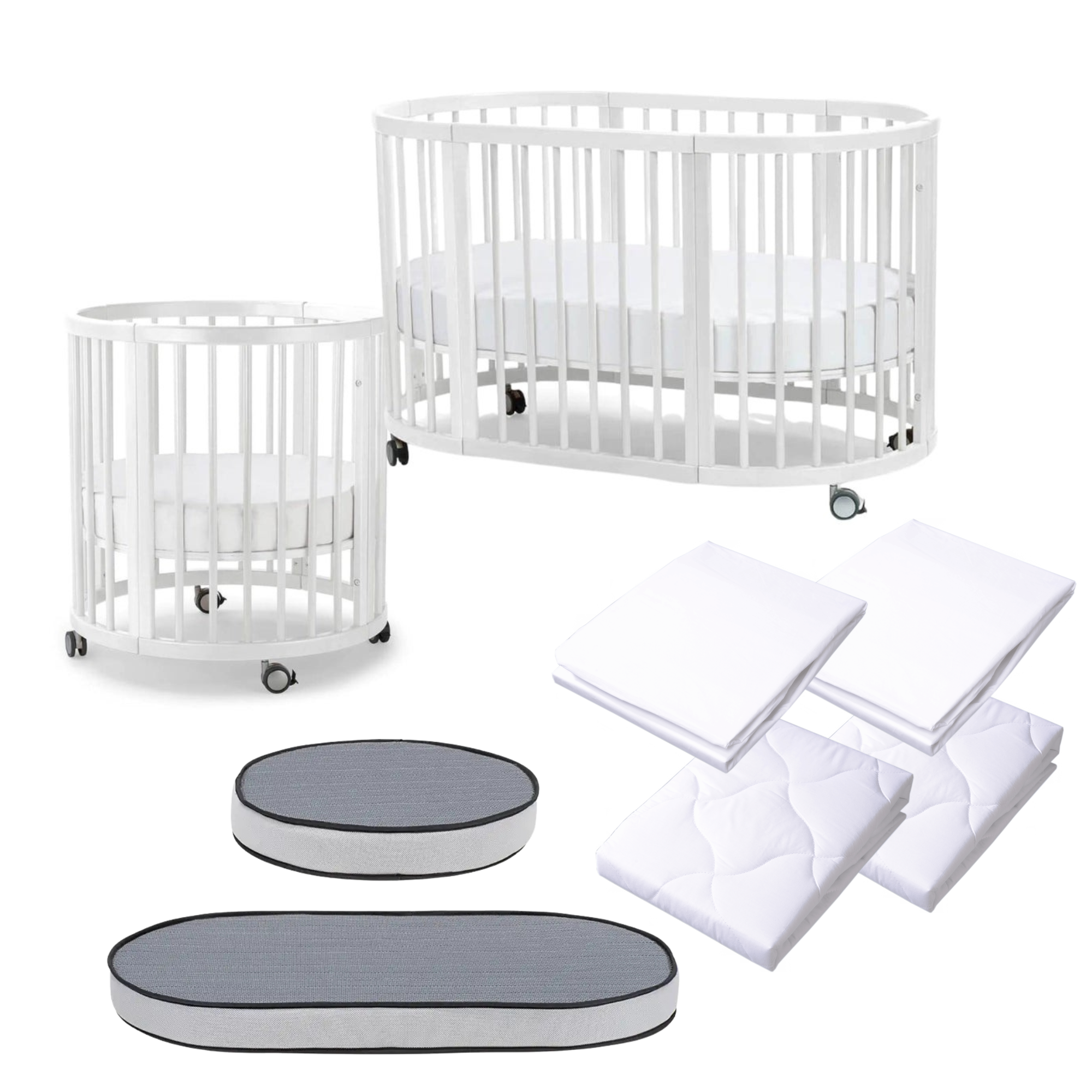 Lolli Sprout 4in1 Cot and mattress Set -WHITE | Essential Starter Cot Package 