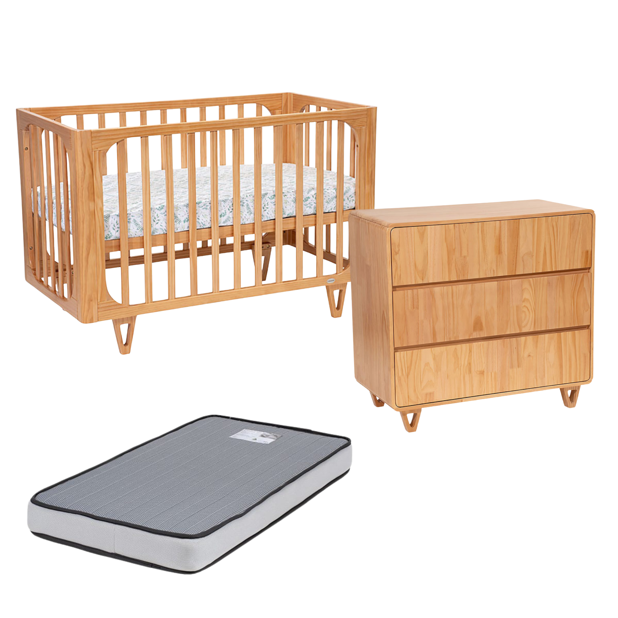 Cocoon VIBE 4in1 Cot, Dresser & Mattress Package Sandstone 
