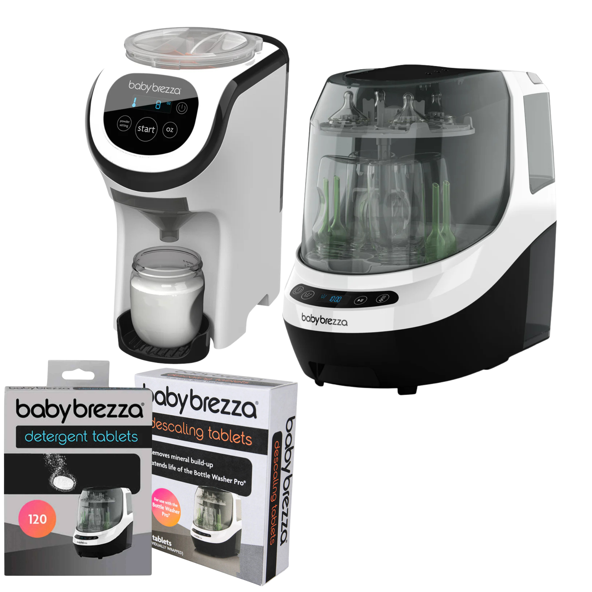 Baby Brezza Formula Pro Mini, Bottle Washer & Essentials