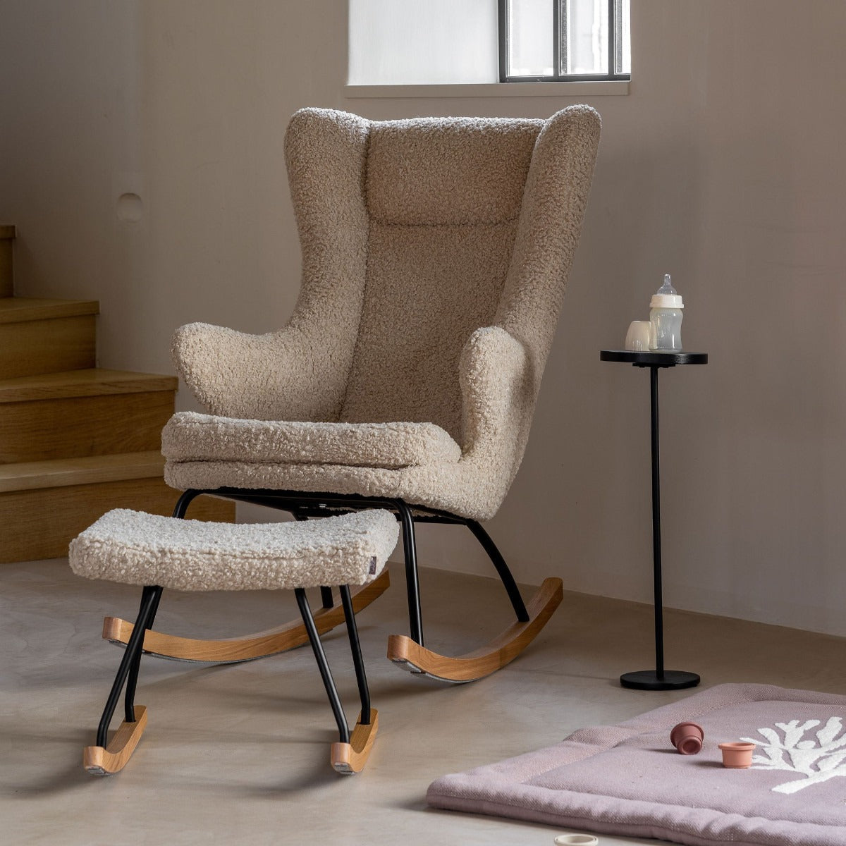 Quax Rocking Nursing Chair – Sheep NEW textured fabric - Tiny Tots Baby Store 