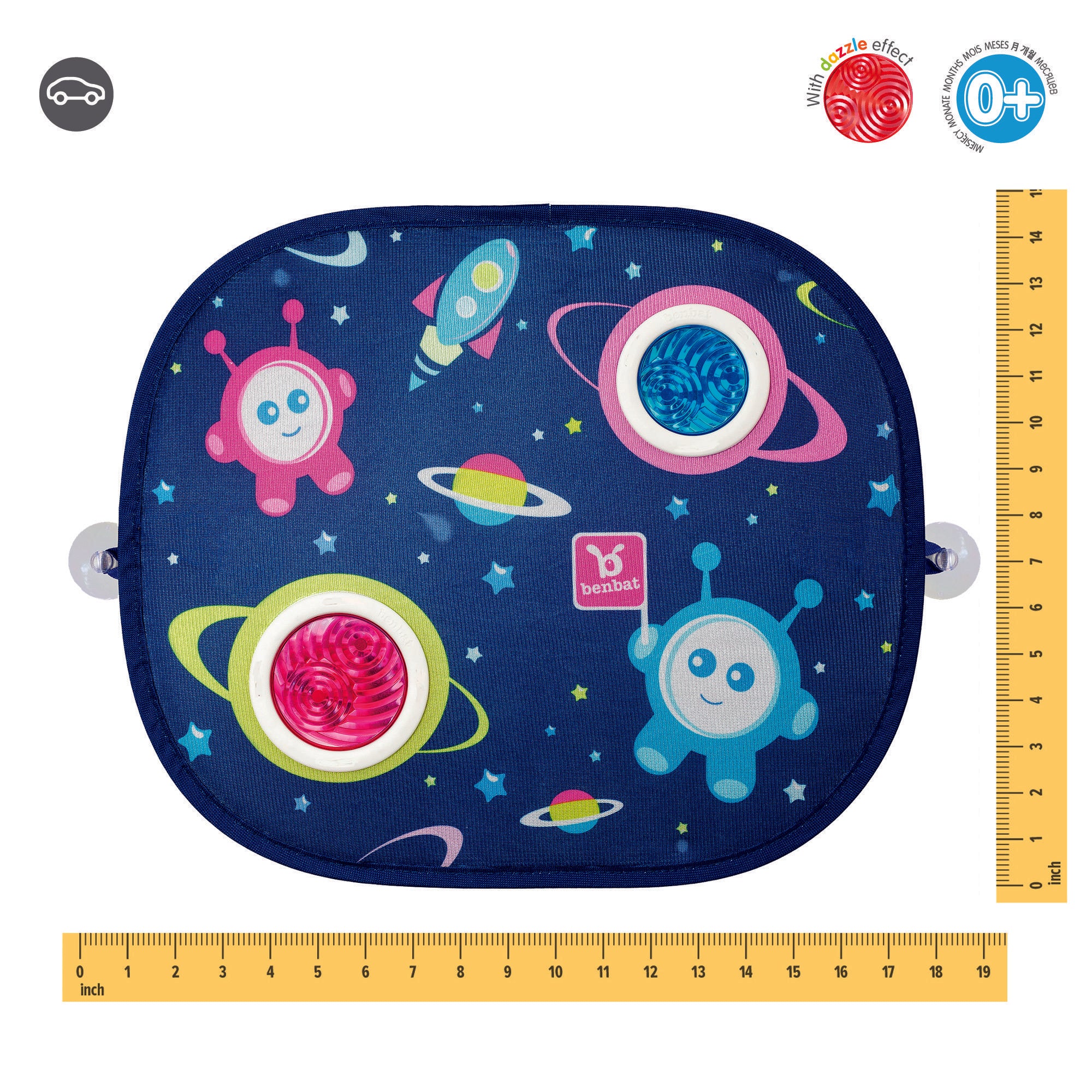 Benbat 44cm Bubble Dreams Baby 0m+ Sunshade Car Seat Window Shield Cover (2pk) 