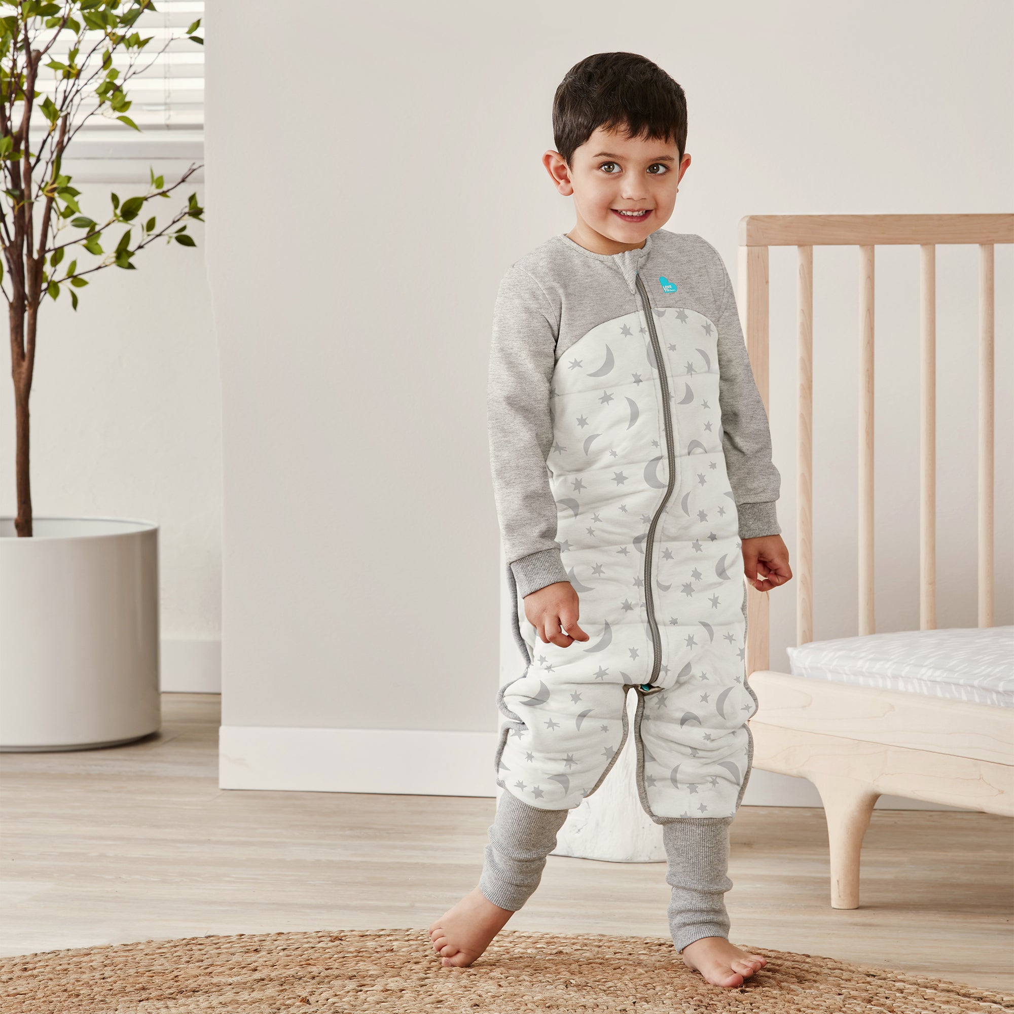 Sleep Suit Quilted Cotton 2.5 TOG Moonlight White Size 0 (Stage 3) - Tiny Tots Baby Store 
