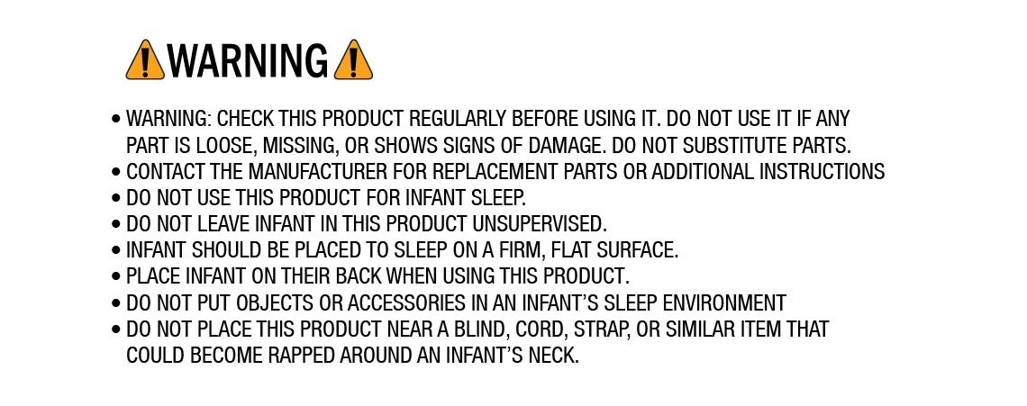 Safe sleeping warning label