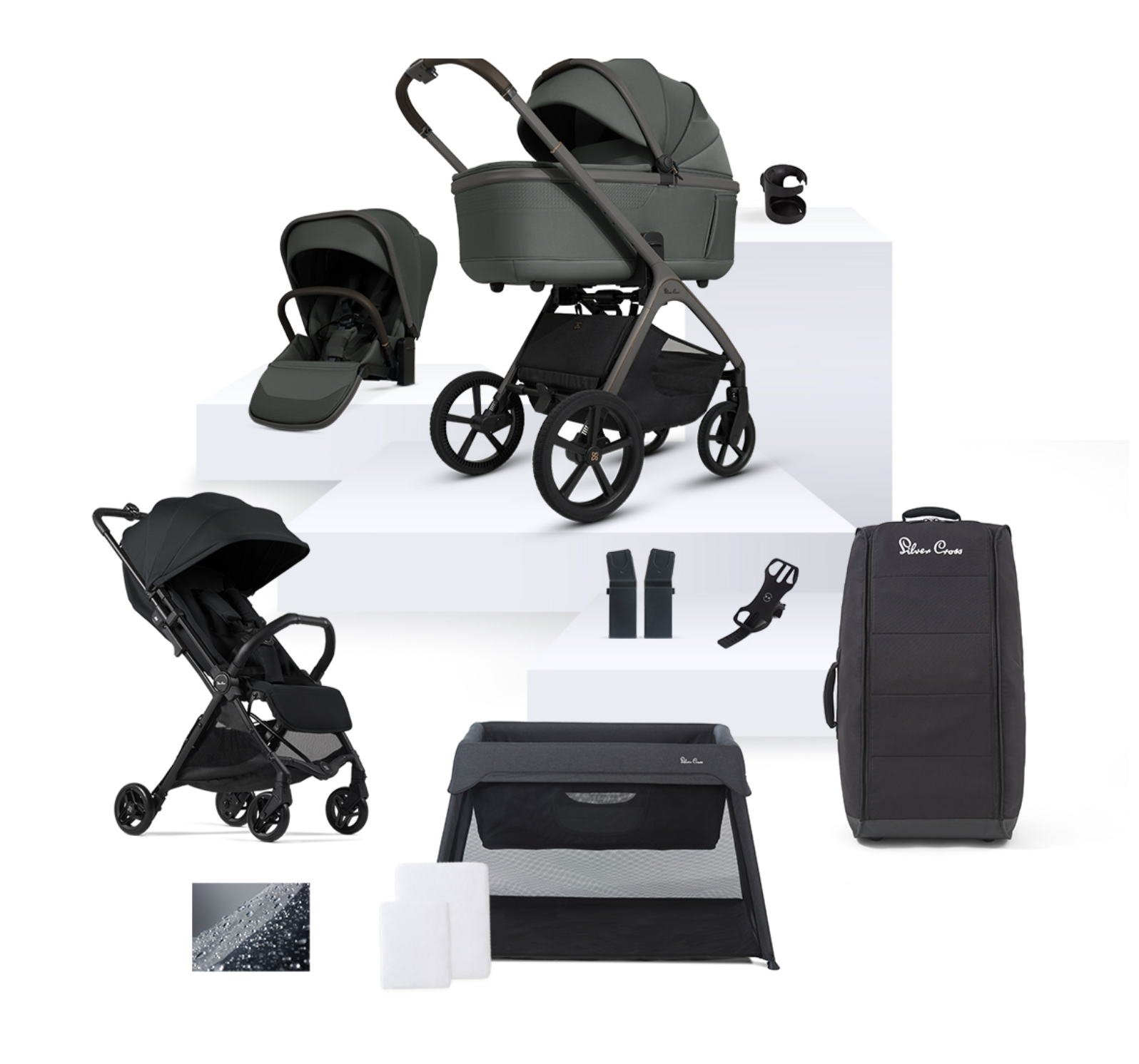 Silver Cross Cove Pewter Ultimate Travel Bundle (12 Piece)  | ETA End April 