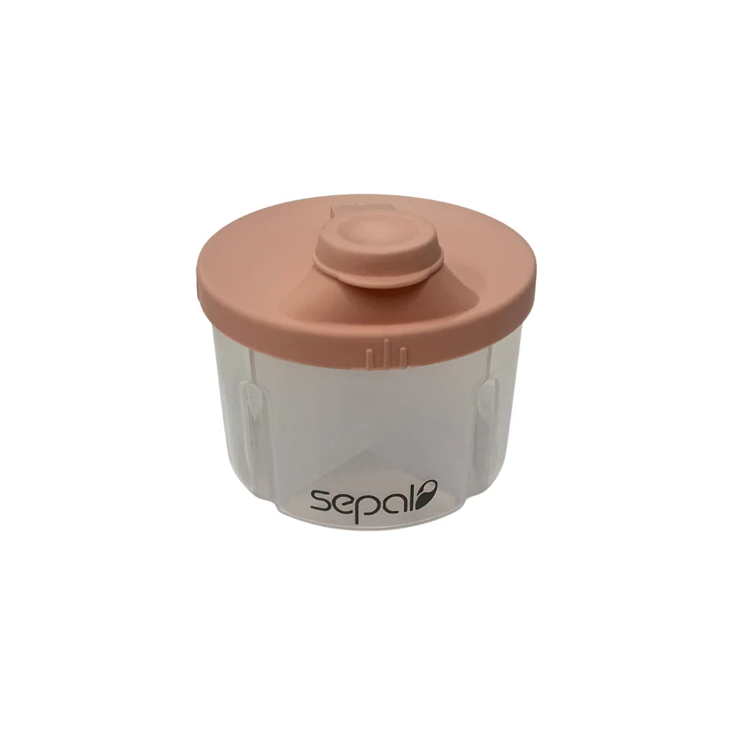 Clear container with a pink lid on a white background, featuring the 'Sepal' brand.