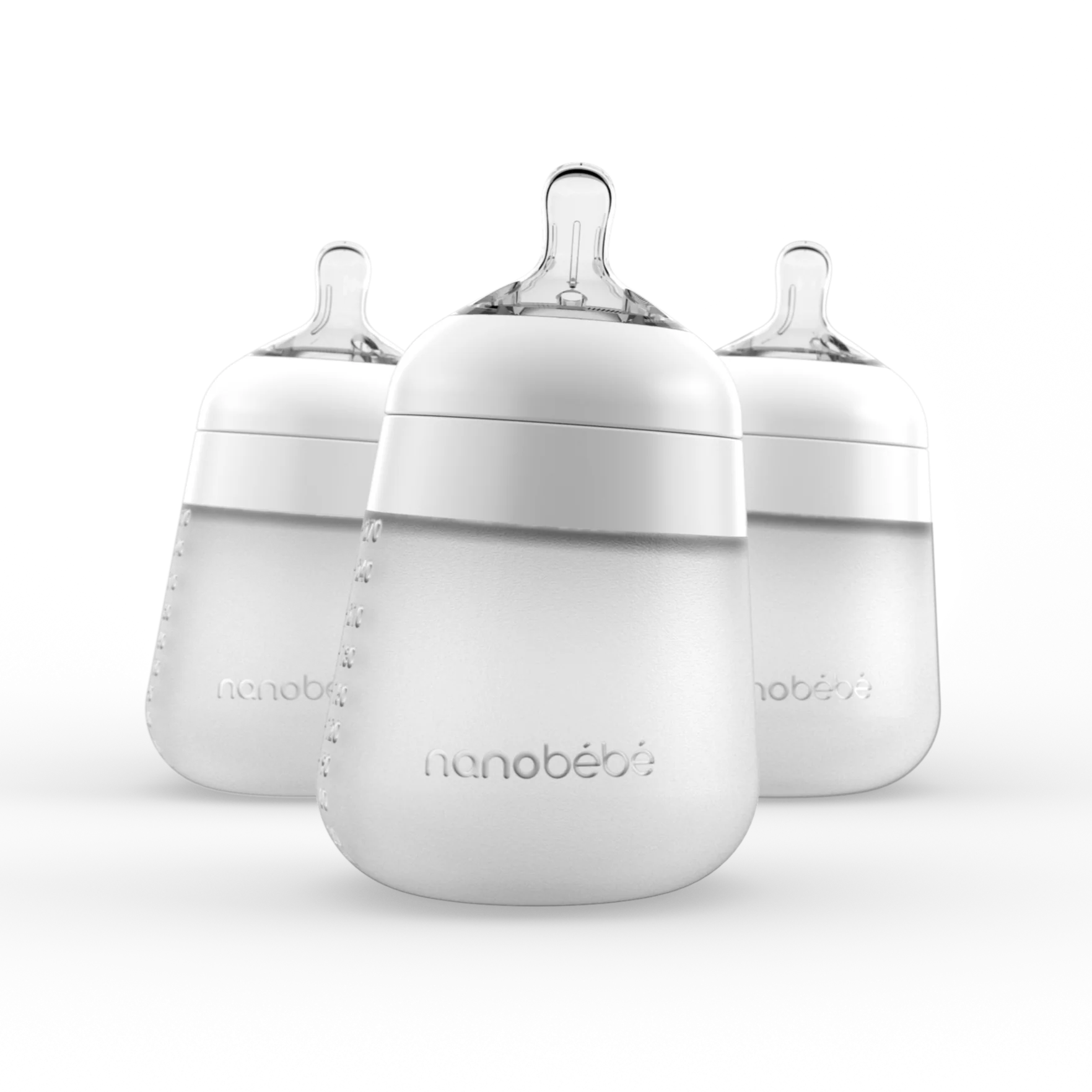 Nanobebe Flexy Silicone Bottle 3pk- WHITE