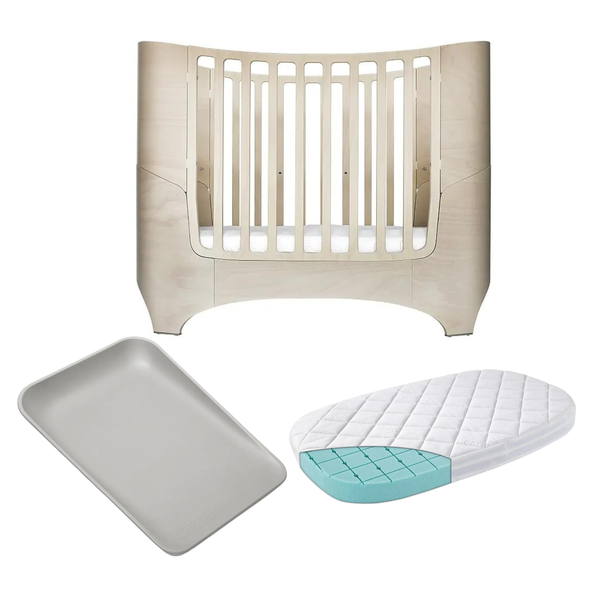 Leander Classic Cot with Mattress Package WHITEWASH ( FREE Leander Matty Offer) - Tiny Tots Baby Store 