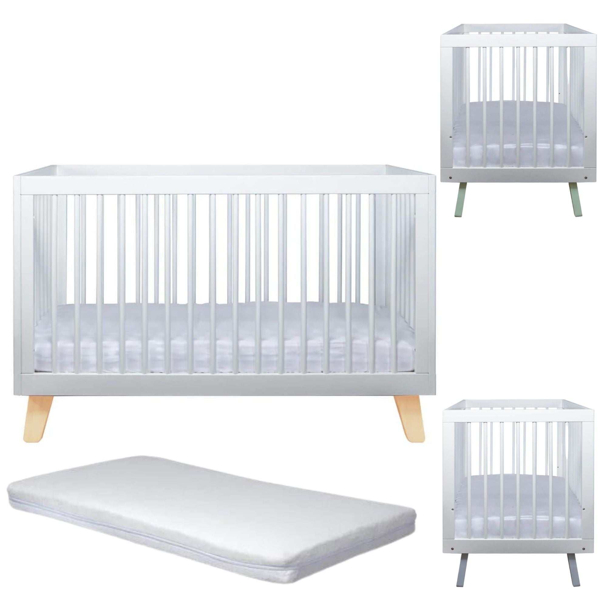 Grotime Lincoln Cot and Mattress Package with 3 Interchangerble Feet