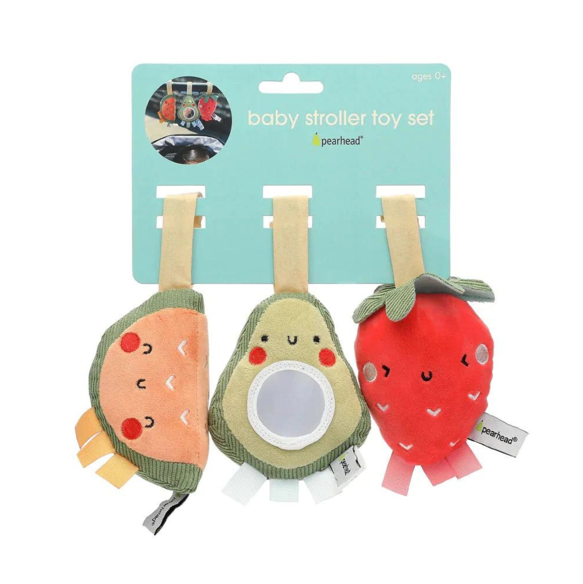 Pearhead Stroller Toy Set of 3 - Fruit