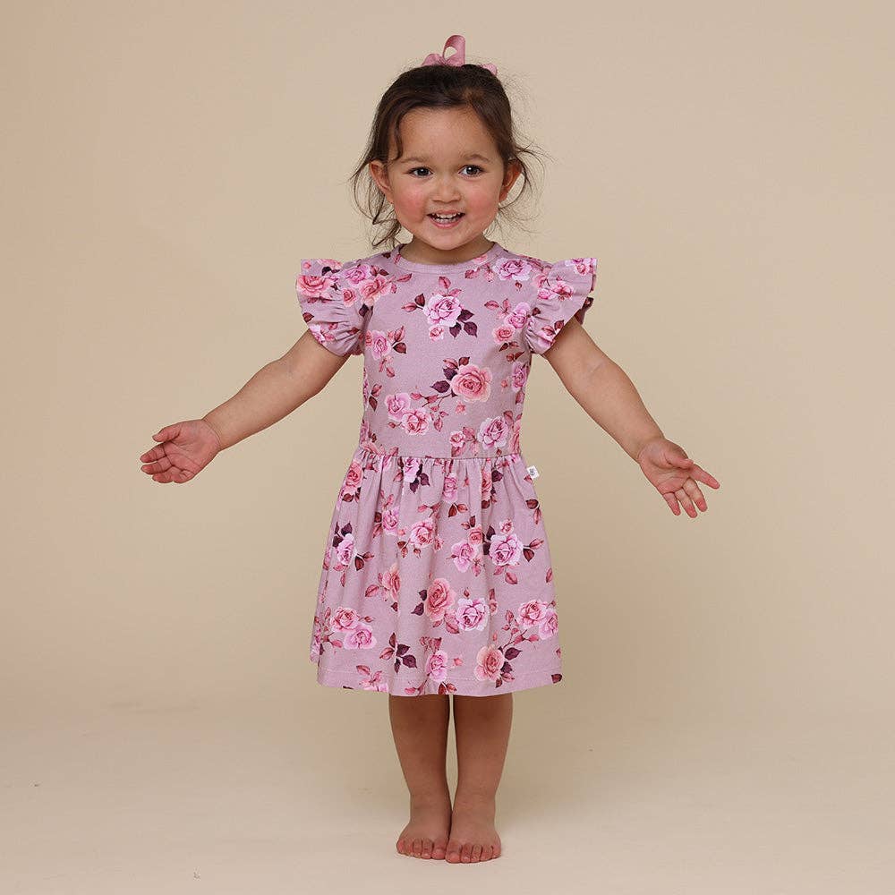 Snuggle Hunny - Blossom Short Sleeve Organic Dress - 0-3 Months (000) 