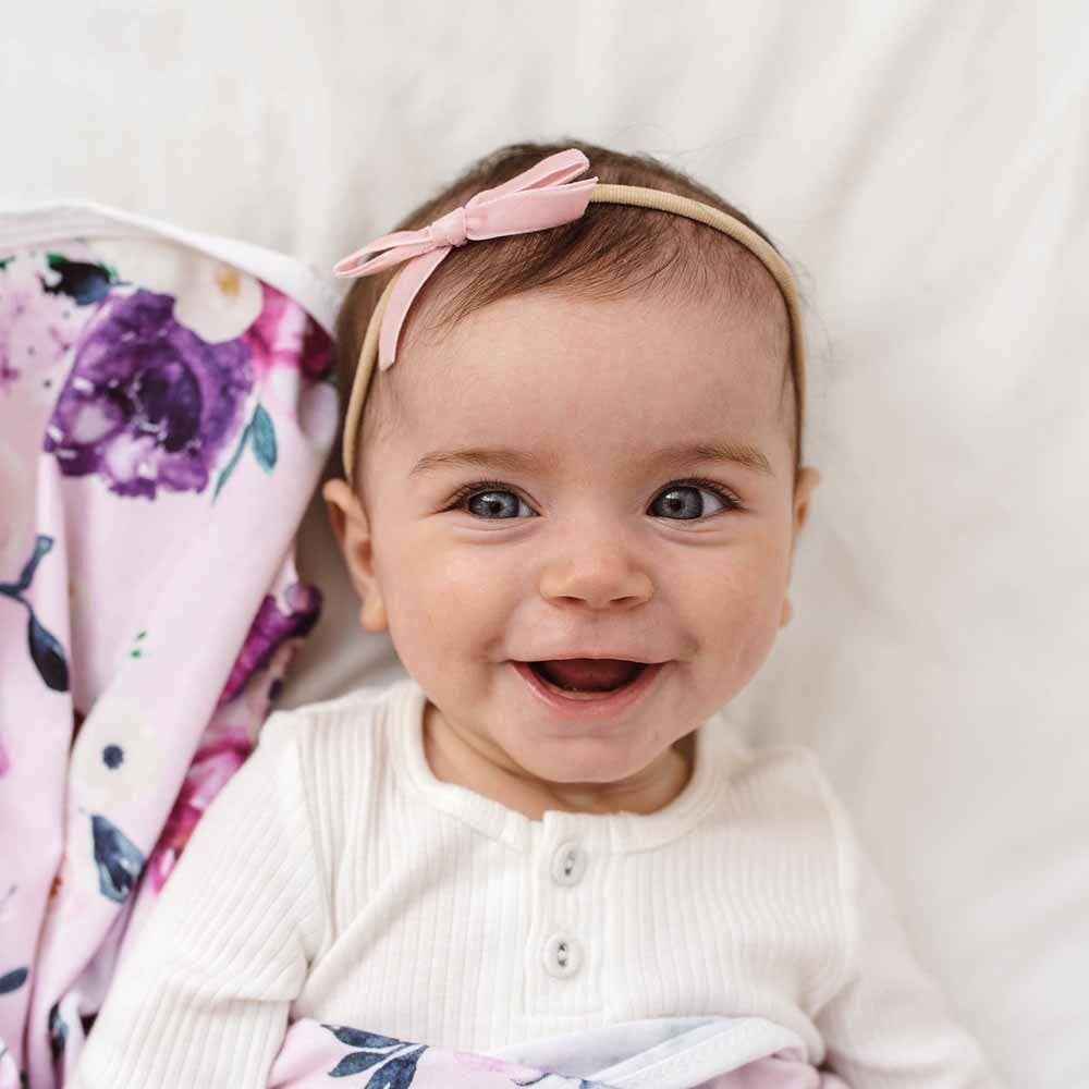 Snuggle Hunny - Rose Pink Velvet Bow 