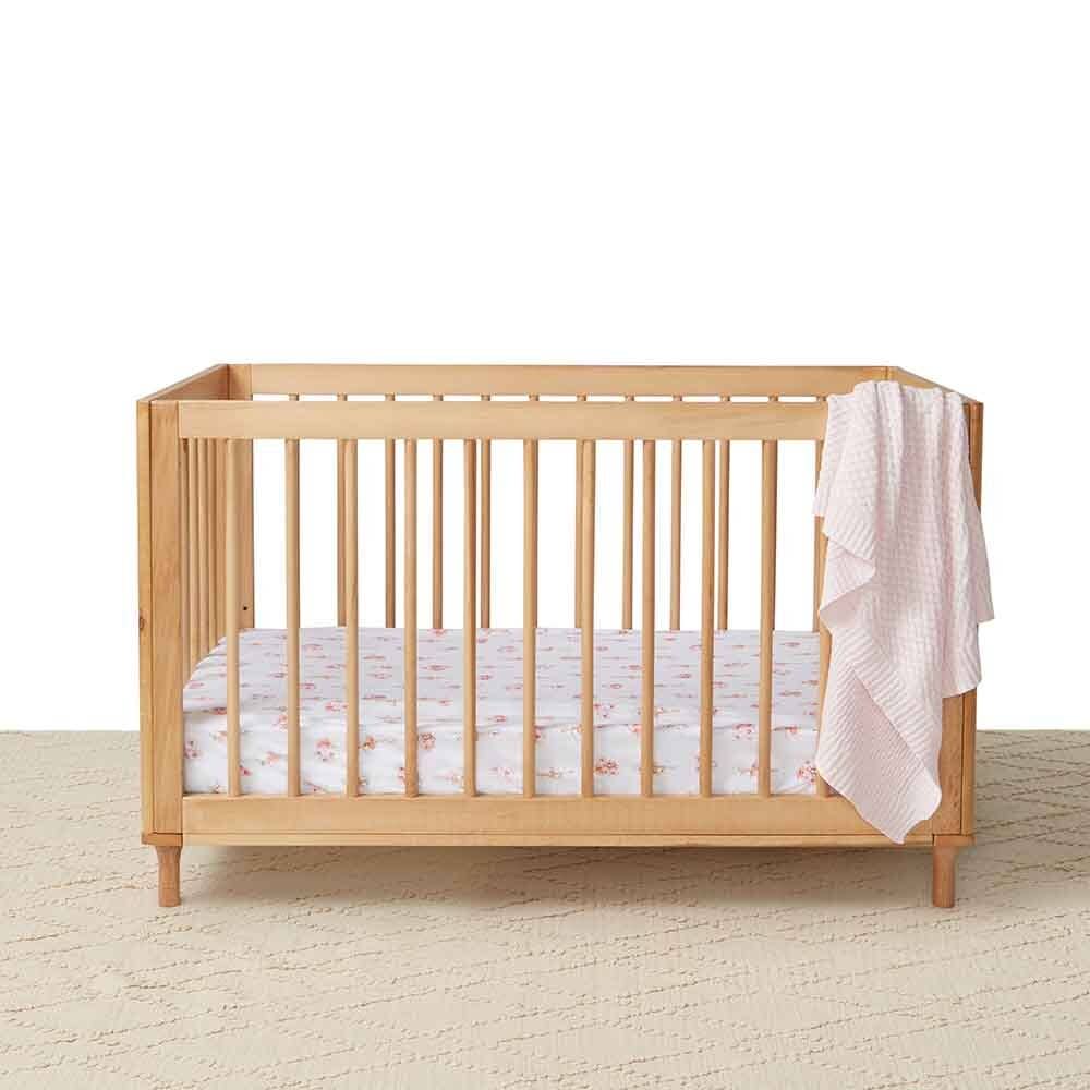 Snuggle Hunny - Blush Pink Diamond Knit Organic Baby Blanket