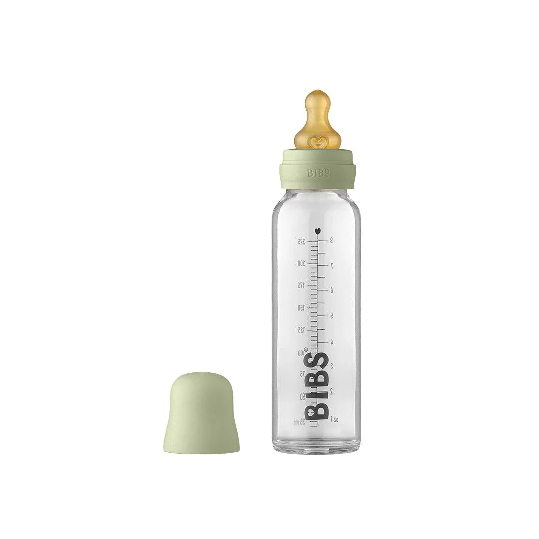 BIBS Baby Glass Bottle Complete Set Latex Sage 225ml