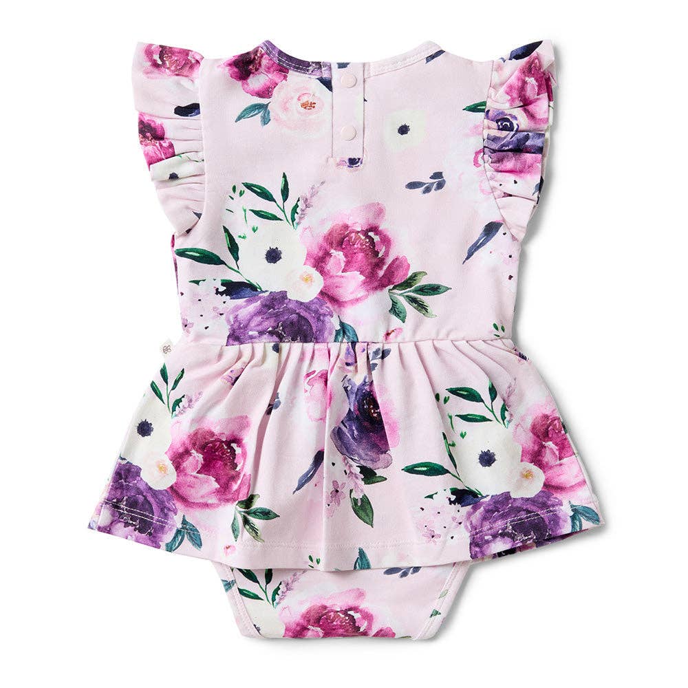 Snuggle Hunny - Floral Kiss Short Sleeve Organic Dress 