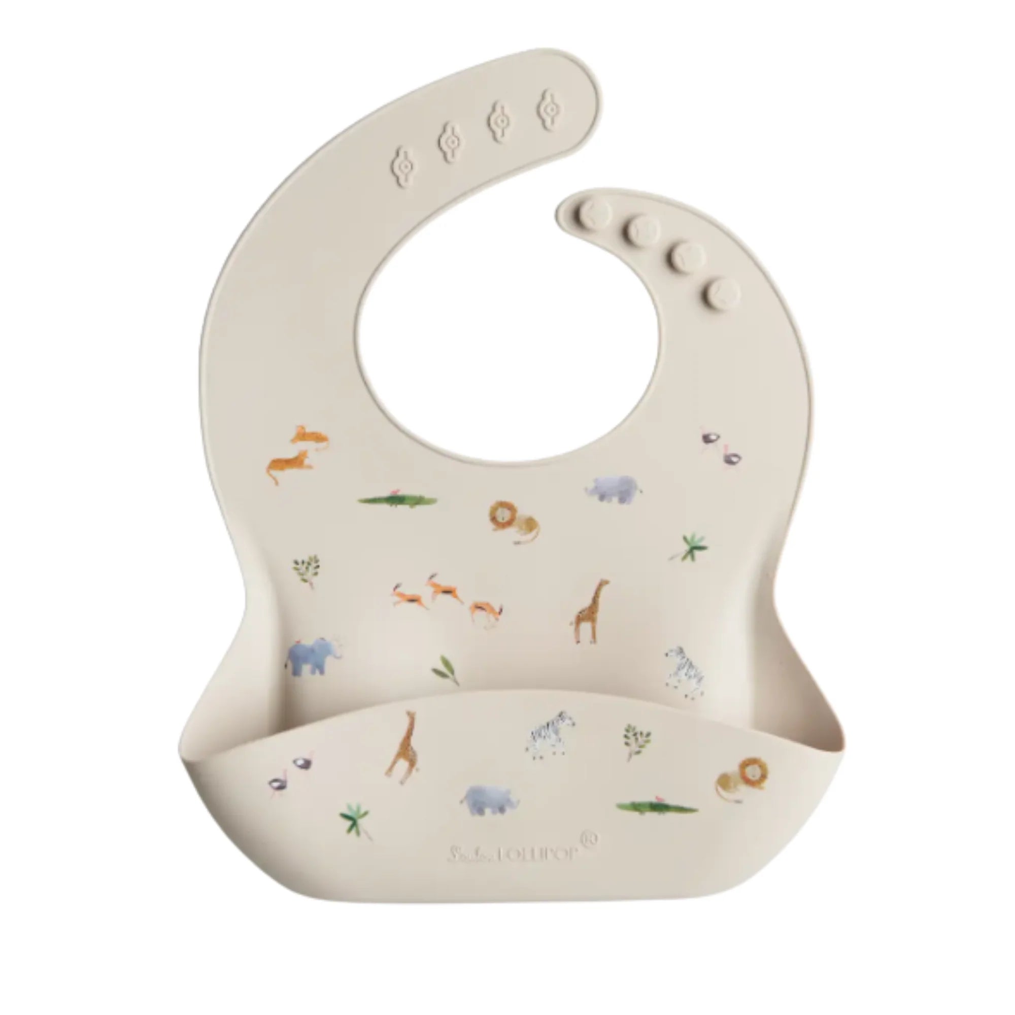 LouLou Lollipop, Silicone Bib - Safari Jungle
