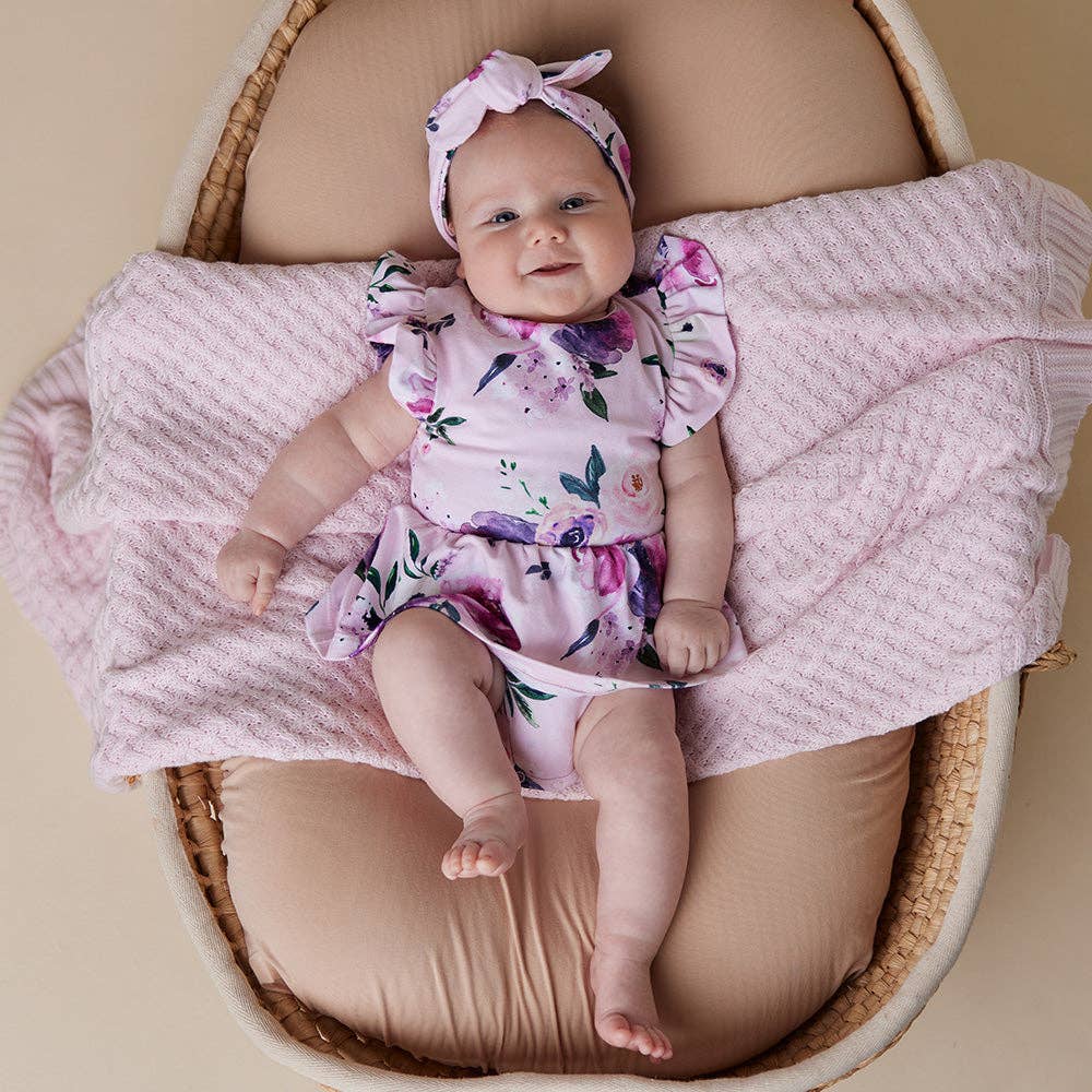 Snuggle Hunny - Floral Kiss Short Sleeve Organic Dress 