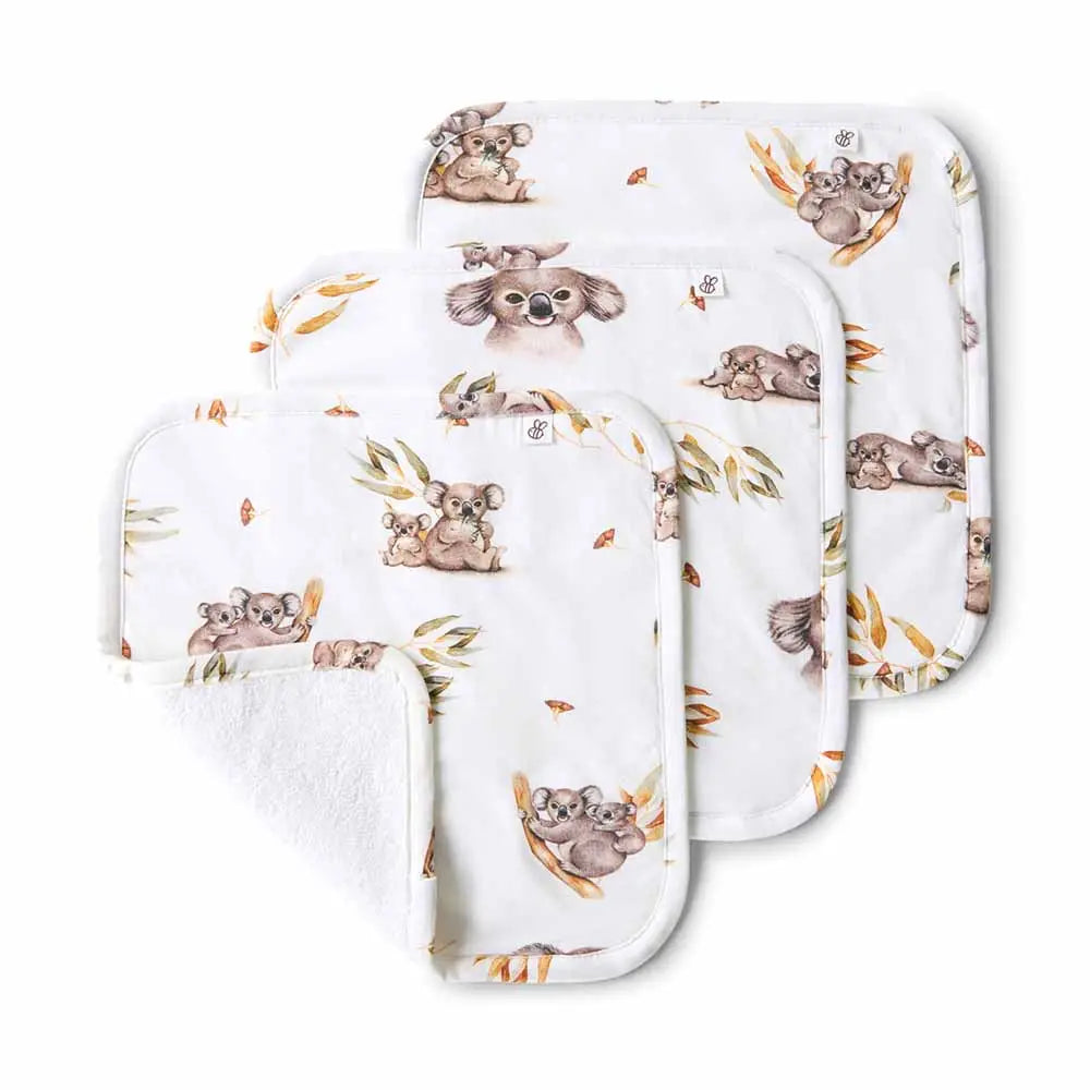 Snuggle Hunny Koala Organic Wash Cloths - 3 Pack 