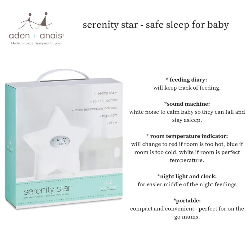 aden + anais serenity star sound machine / room temperature indicator 