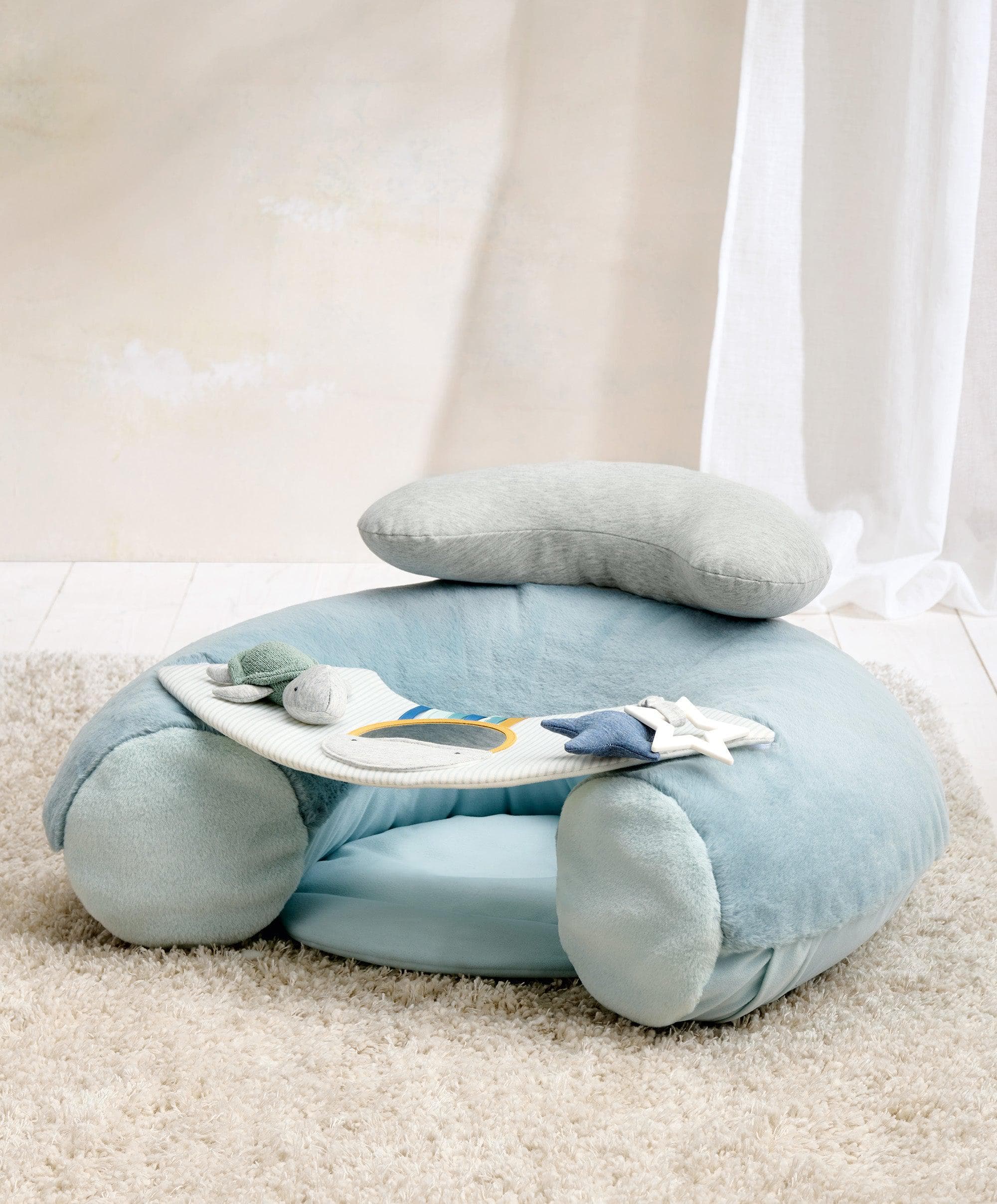 Mamas & Papas Sit & Play Floor Seat - Welcome to the World Blue - Tiny Tots Baby Store 