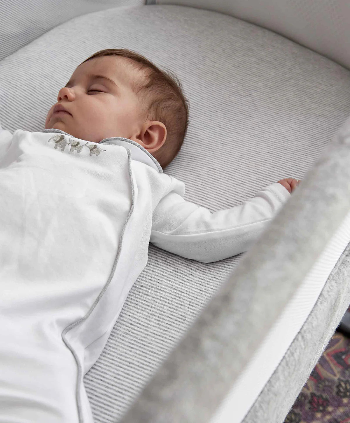Mamas & Papas Lua Bedside Crib Grey - Tiny Tots Baby Store 