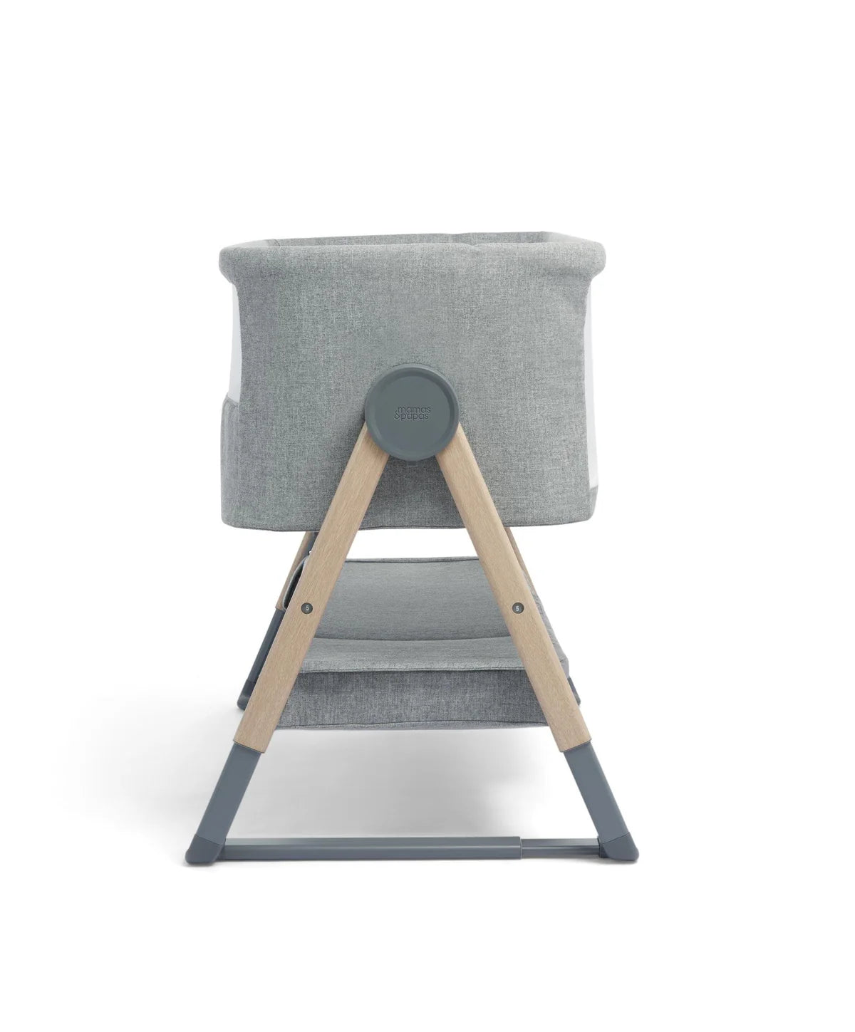Mamas & Papas Lua Bedside Crib Grey - Tiny Tots Baby Store 