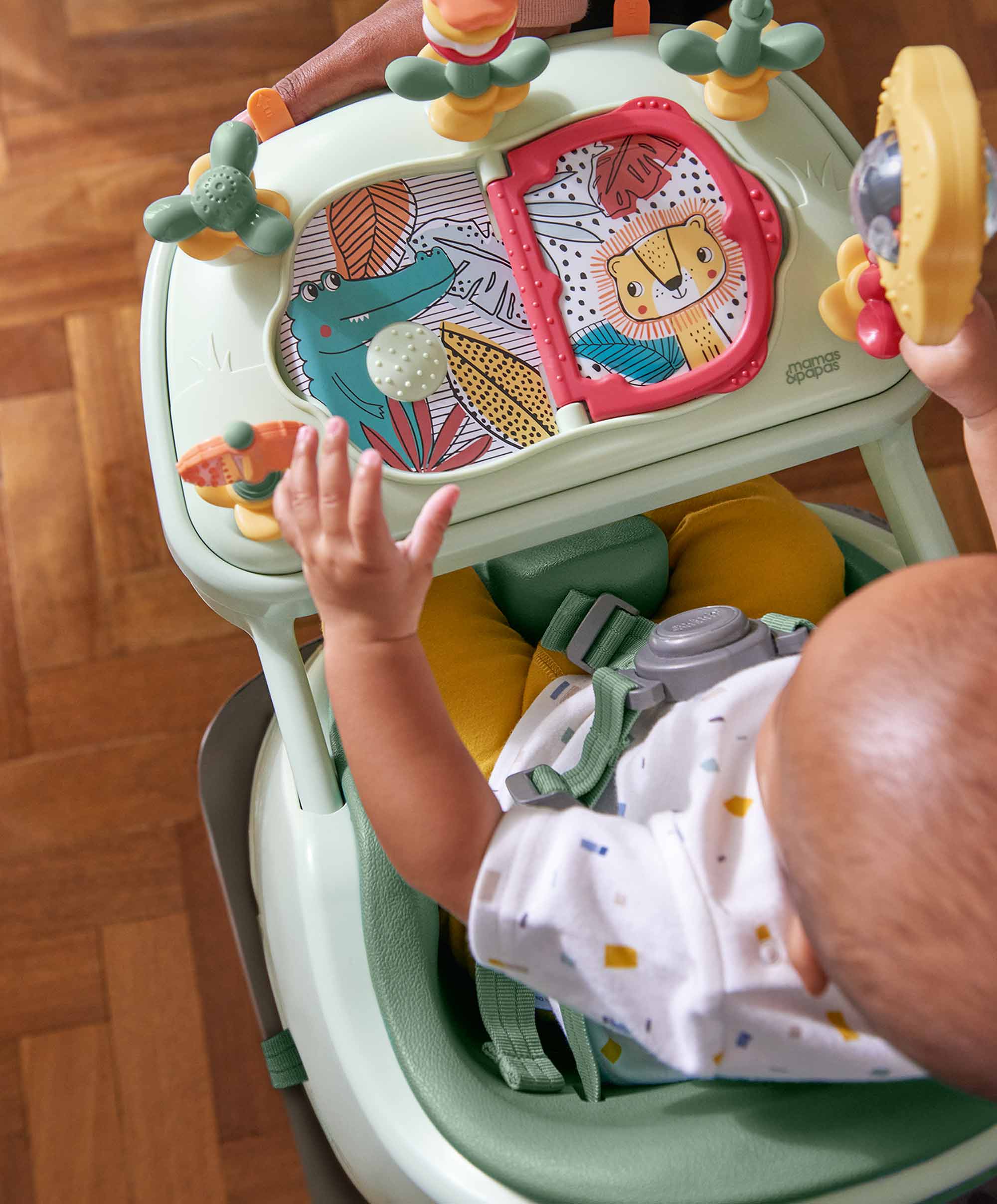 Mamas & Papas Booster Seats Bug 3 in 1 Floor & Booster Seat with Activity Tray - Eucalyptus