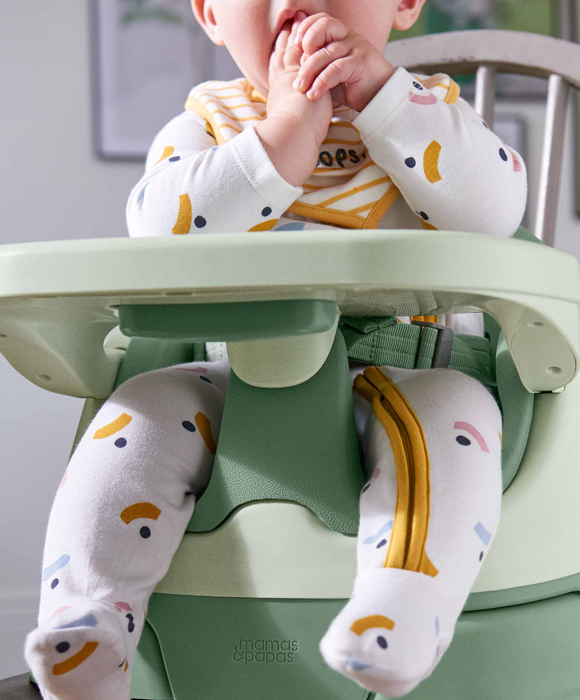 Mamas & Papas Booster Seats Bug 3 in 1 Floor & Booster Seat with Activity Tray - Eucalyptus