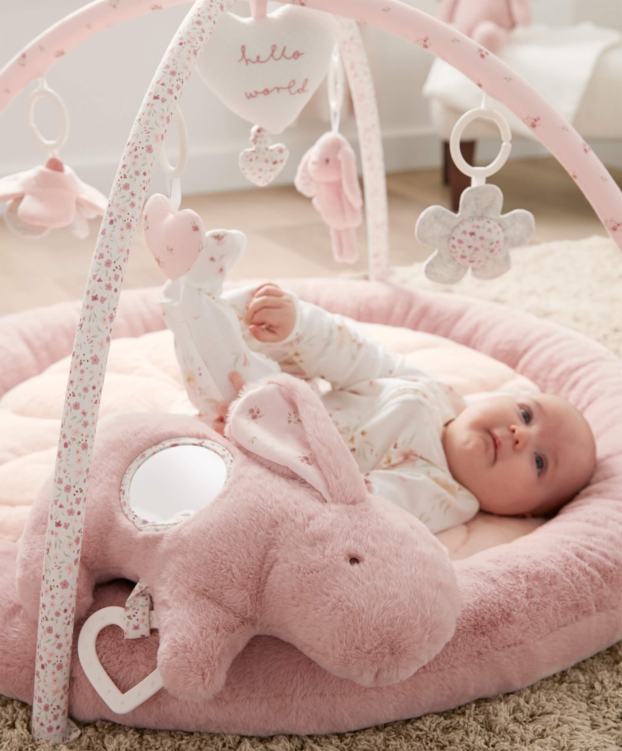 Mamas & Papas Playmats & Gyms Welcome to the World Bunny Playmat - Pink