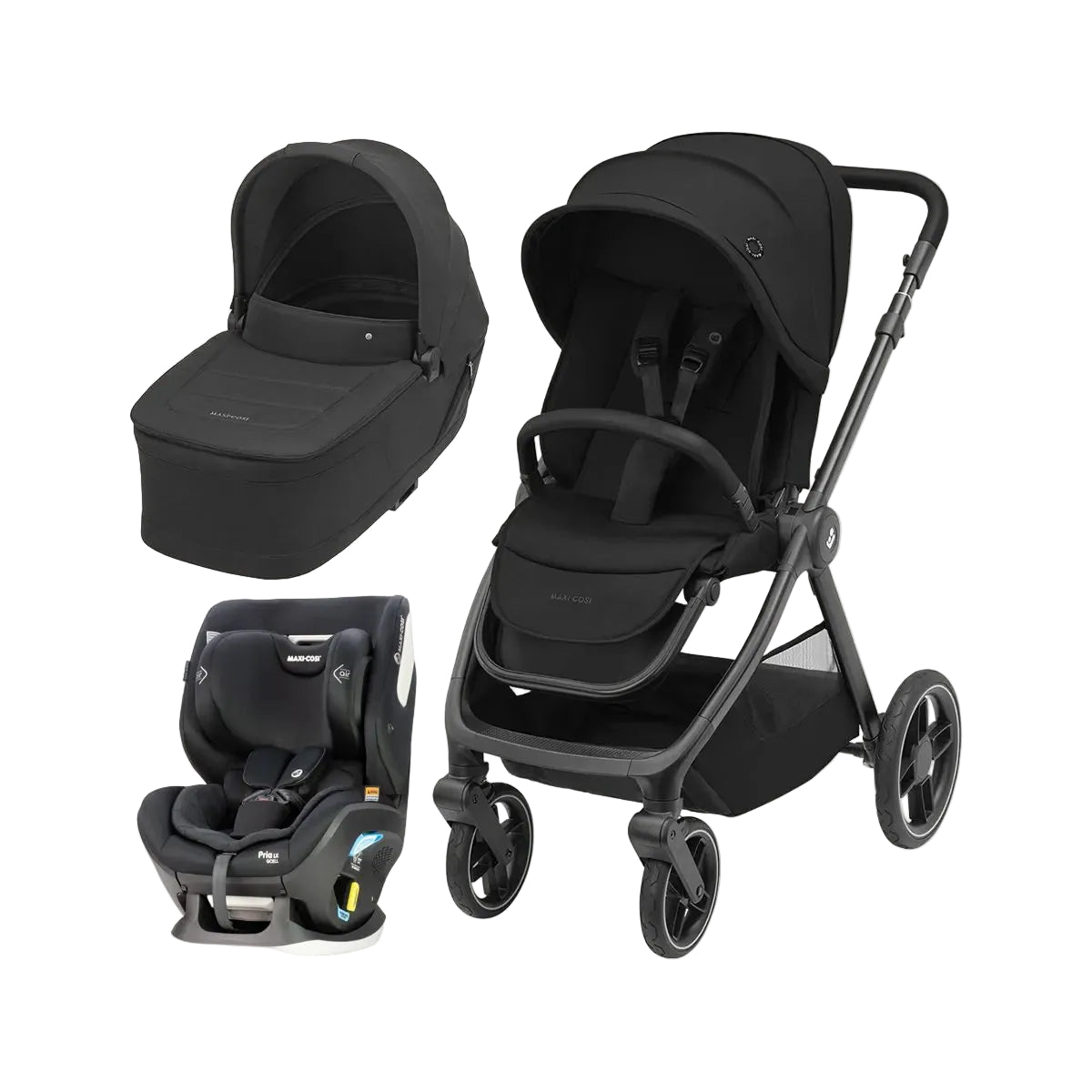 Maxi Cosi Oxford Stroller and Pria LX GCELL Bundle -Twillic Black