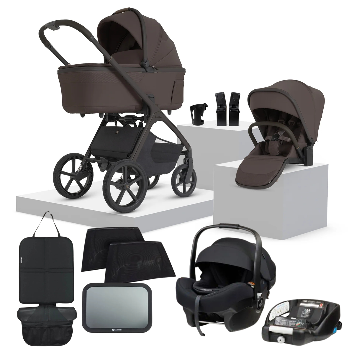 Silvercross Cove 2+ Maxi Cosi Car Capsule Bundle | Chocolate