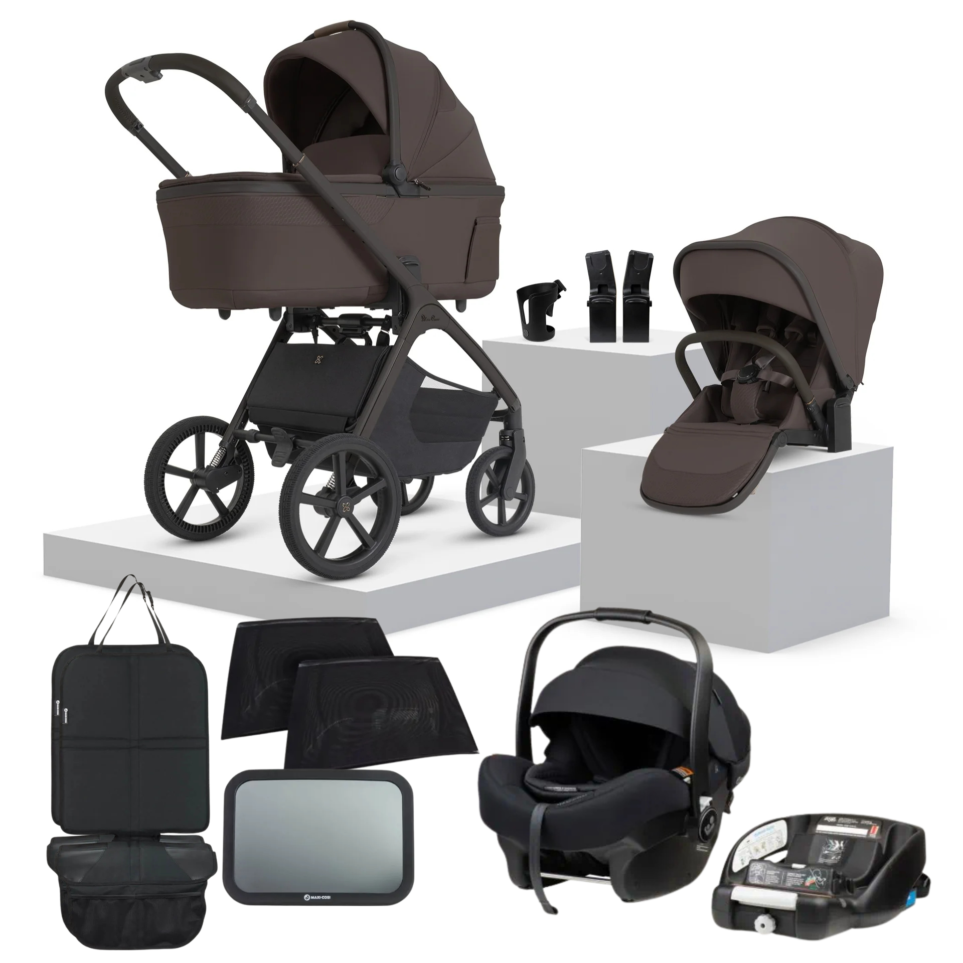 Silvercross Cove 2+ Maxi Cosi Car Capsule Bundle | Chocolate