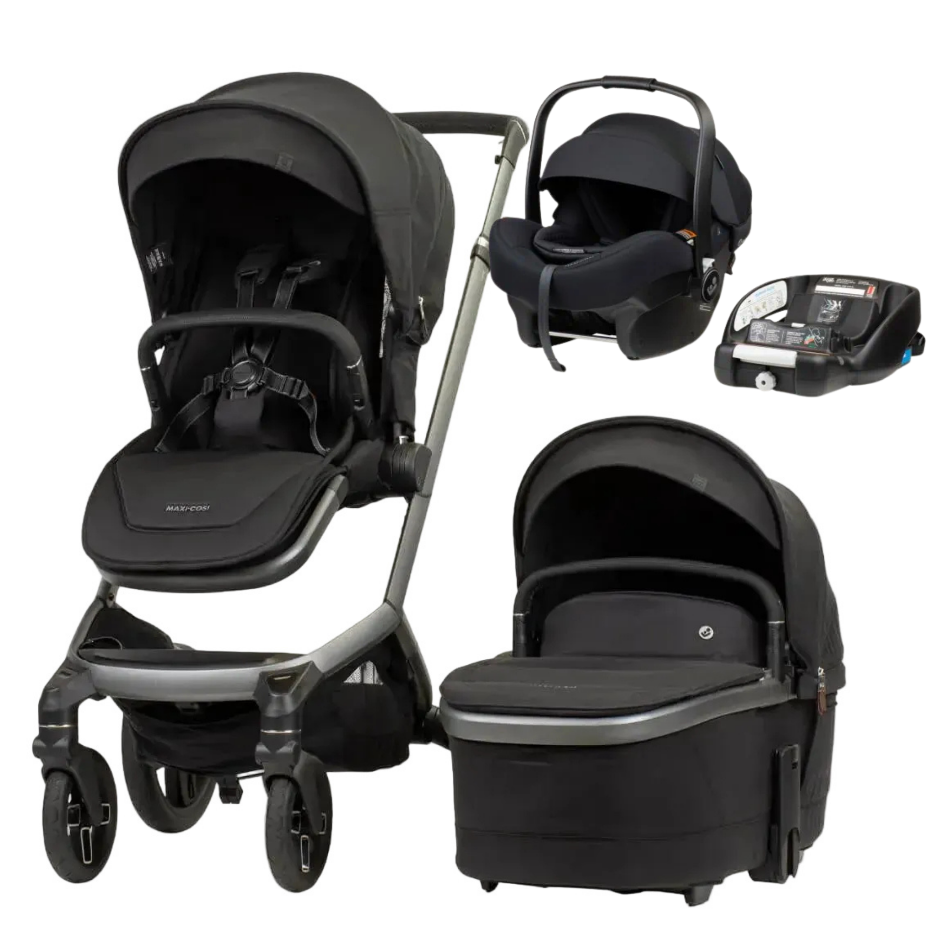 Maxi Cosi Travel System - Mico12 LX Pro Isofix + Fame Stroller Twillic  Black