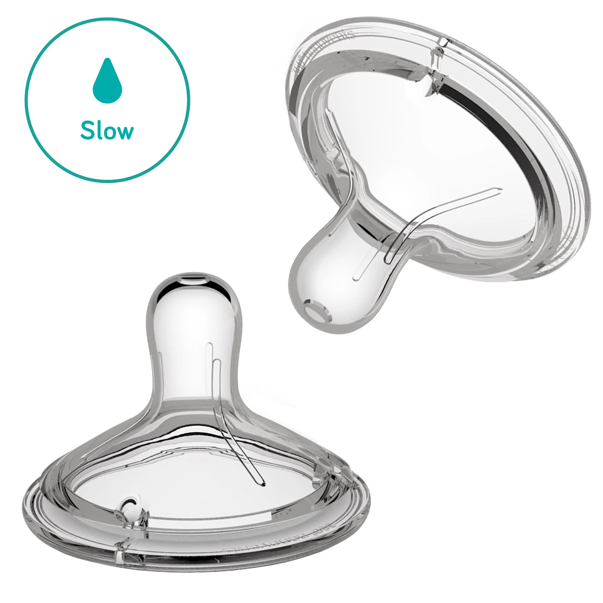 Nanobebe SLOW FLOW 0m+ Advanced Venting Silicone Teat -2 PACK